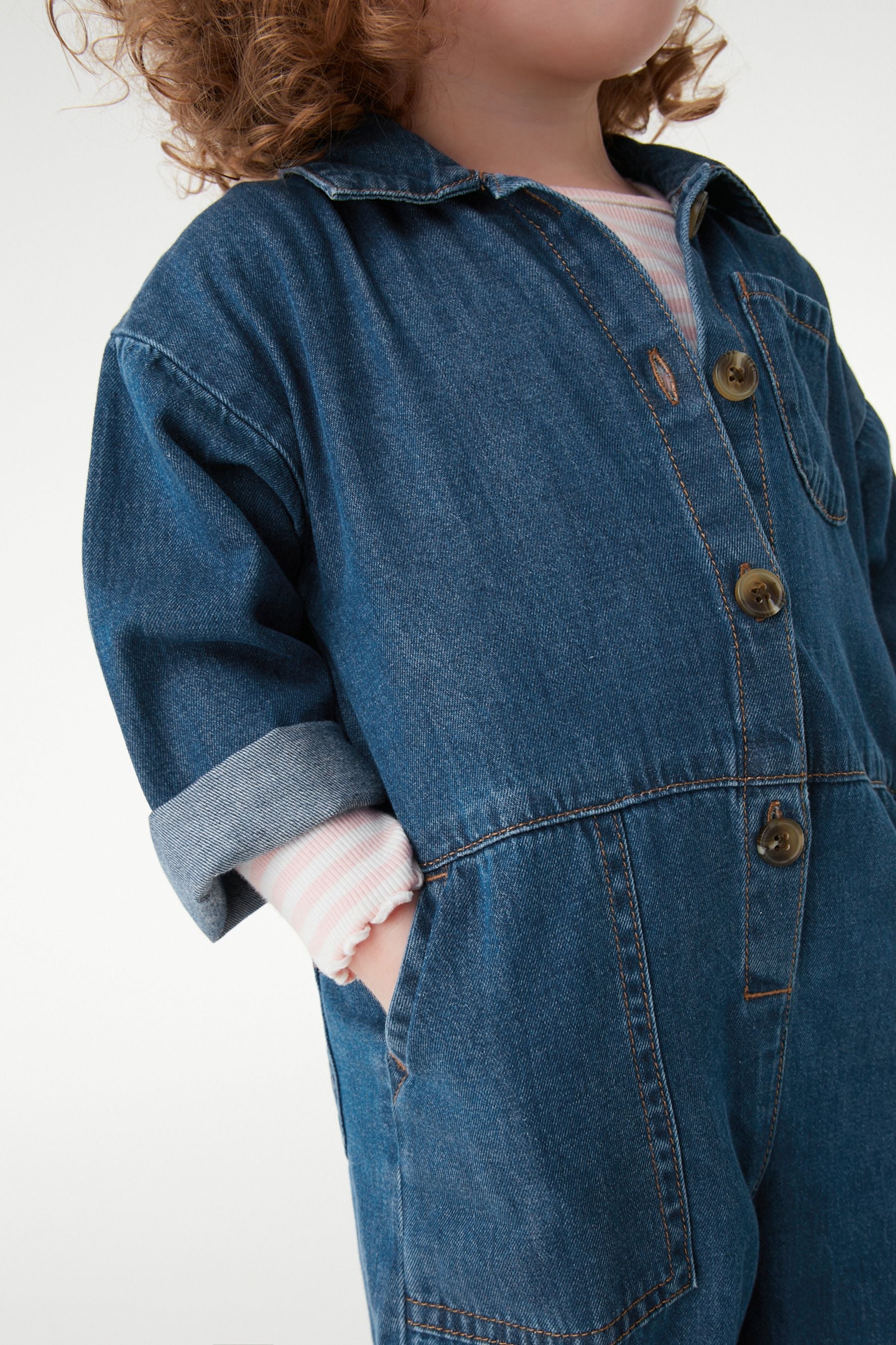 Denim Dark Blue Boilersuit (3mths-7yrs)