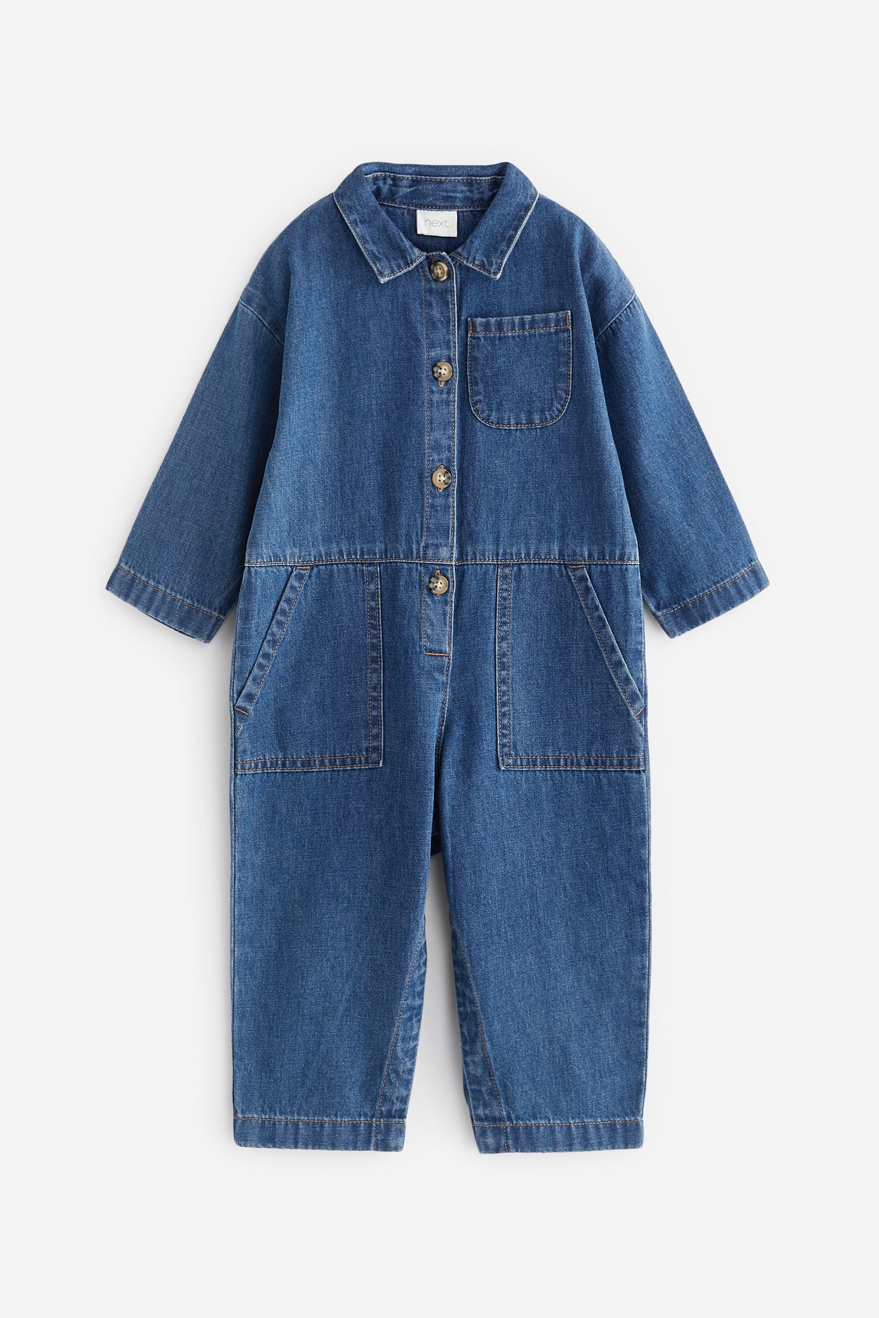 Denim Dark Blue Boilersuit (3mths-7yrs)