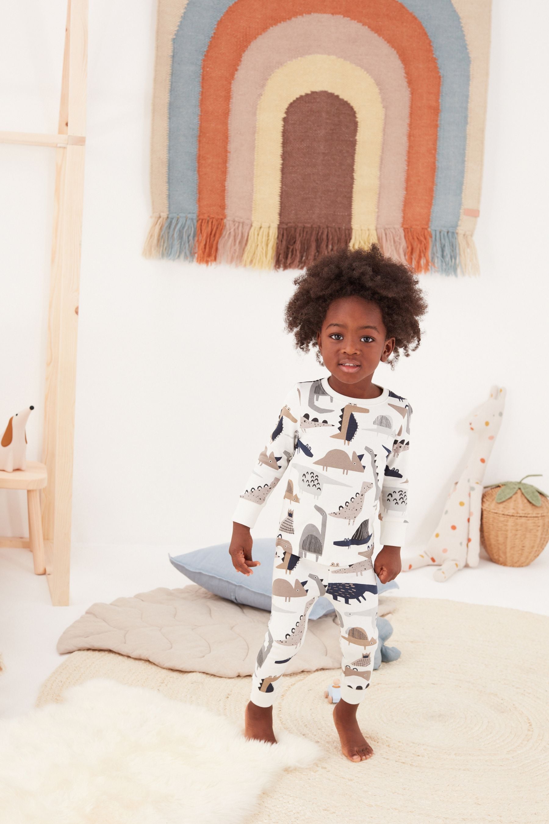 Tan Brown Camouflage Dino 3 Pack Snuggle Pyjamas (9mths-8yrs)