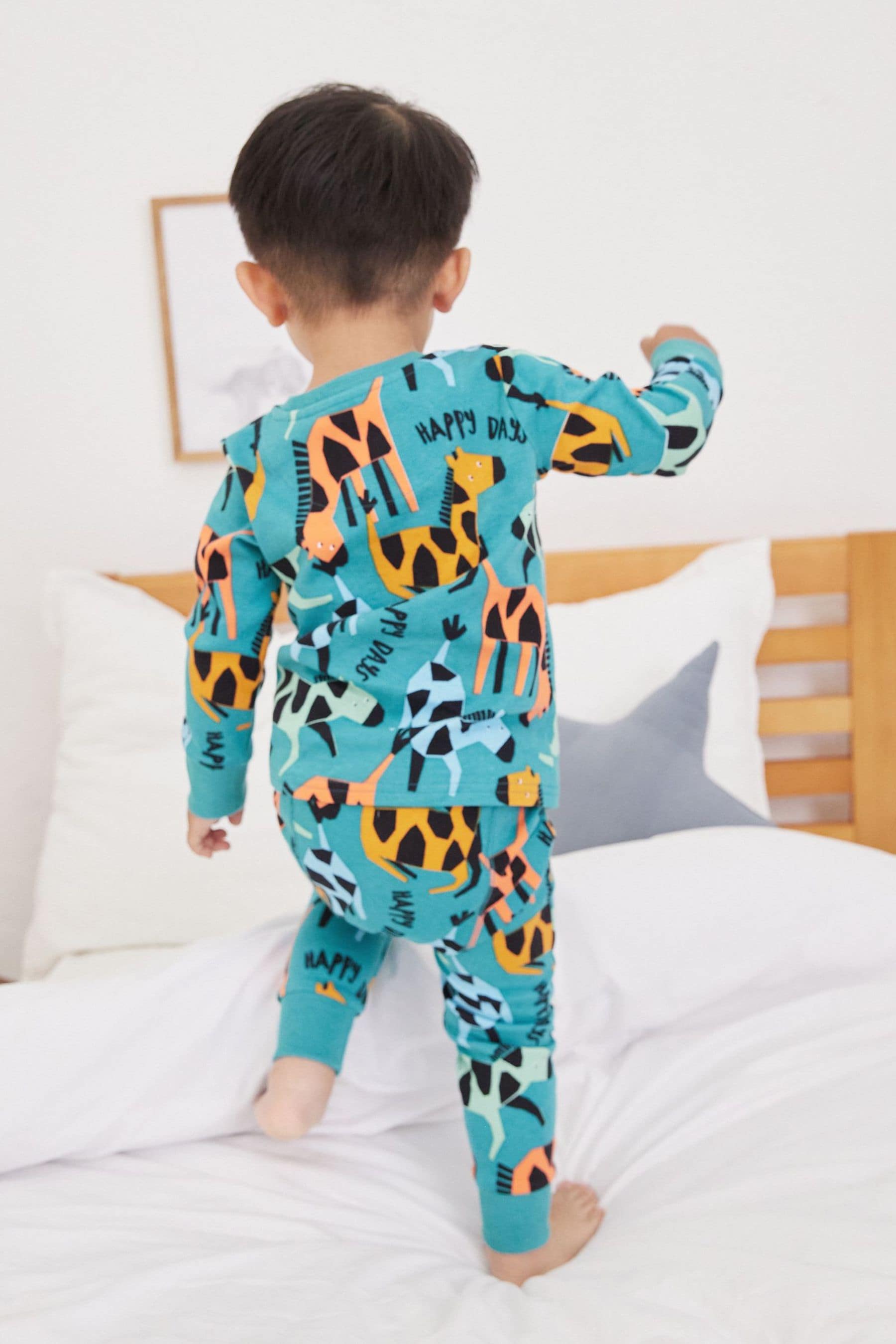 Teal Blue Dancing Horses Snuggle Pyjamas (9mths-8yrs)