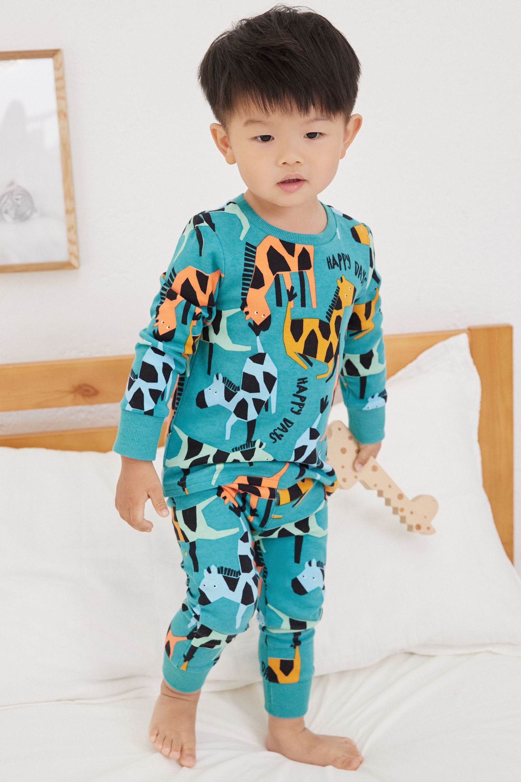 Teal Blue Dancing Horses Snuggle Pyjamas (9mths-8yrs)