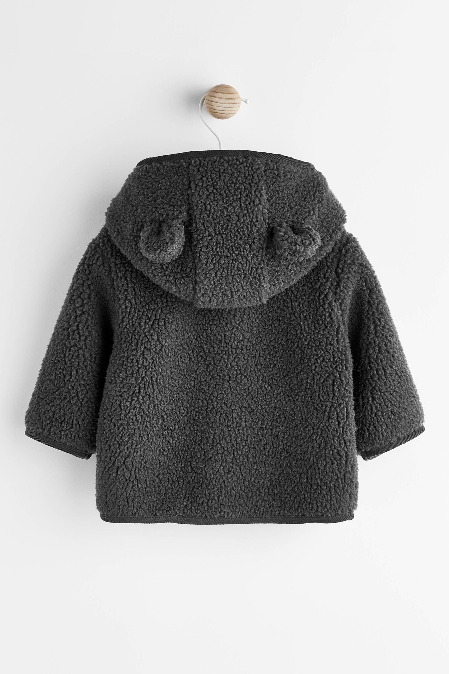 Charcoal Grey Teddy Baby Cosy Fleece Borg Jacket