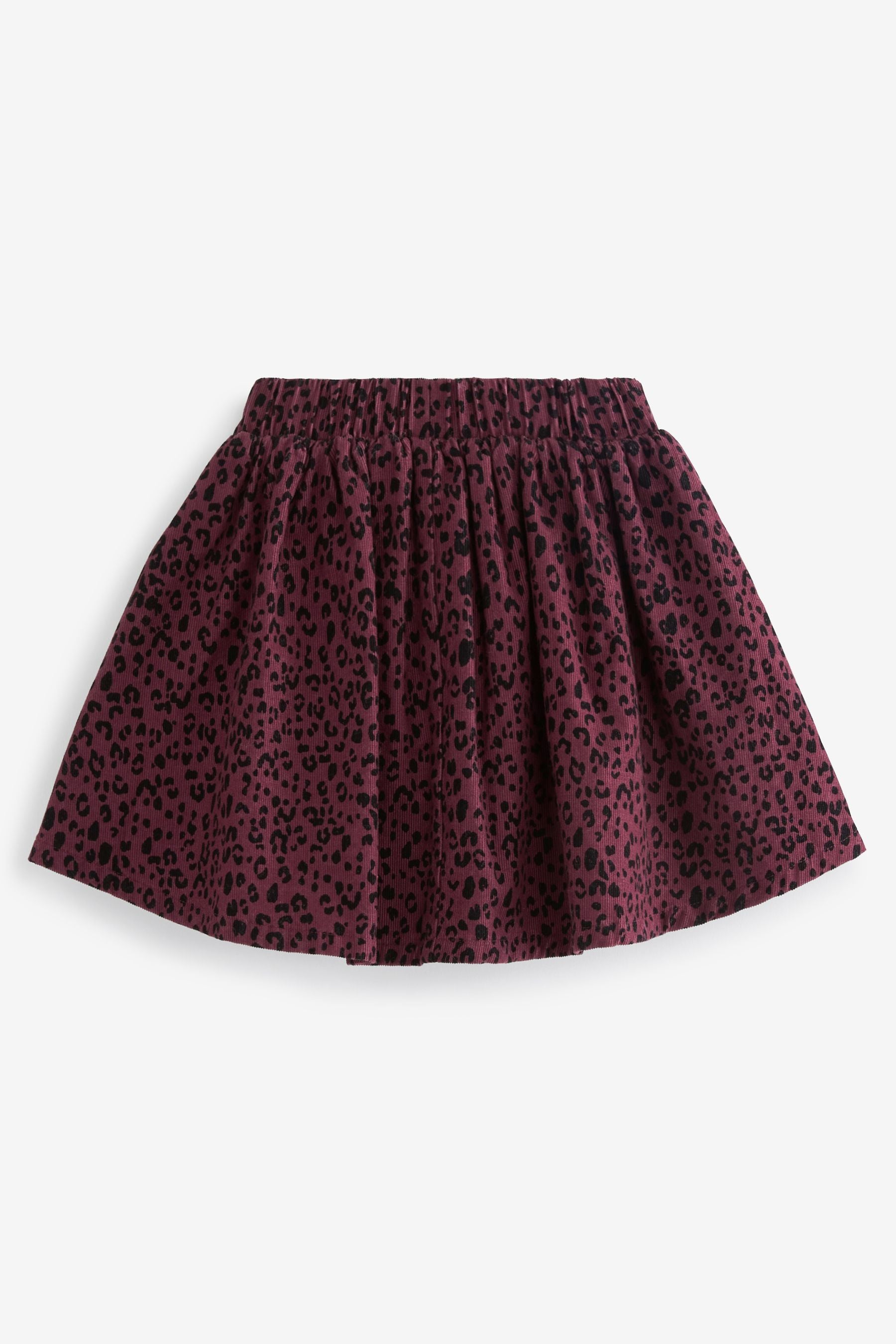 Burgundy Red Printed Cord Skirt (3mths-7yrs)