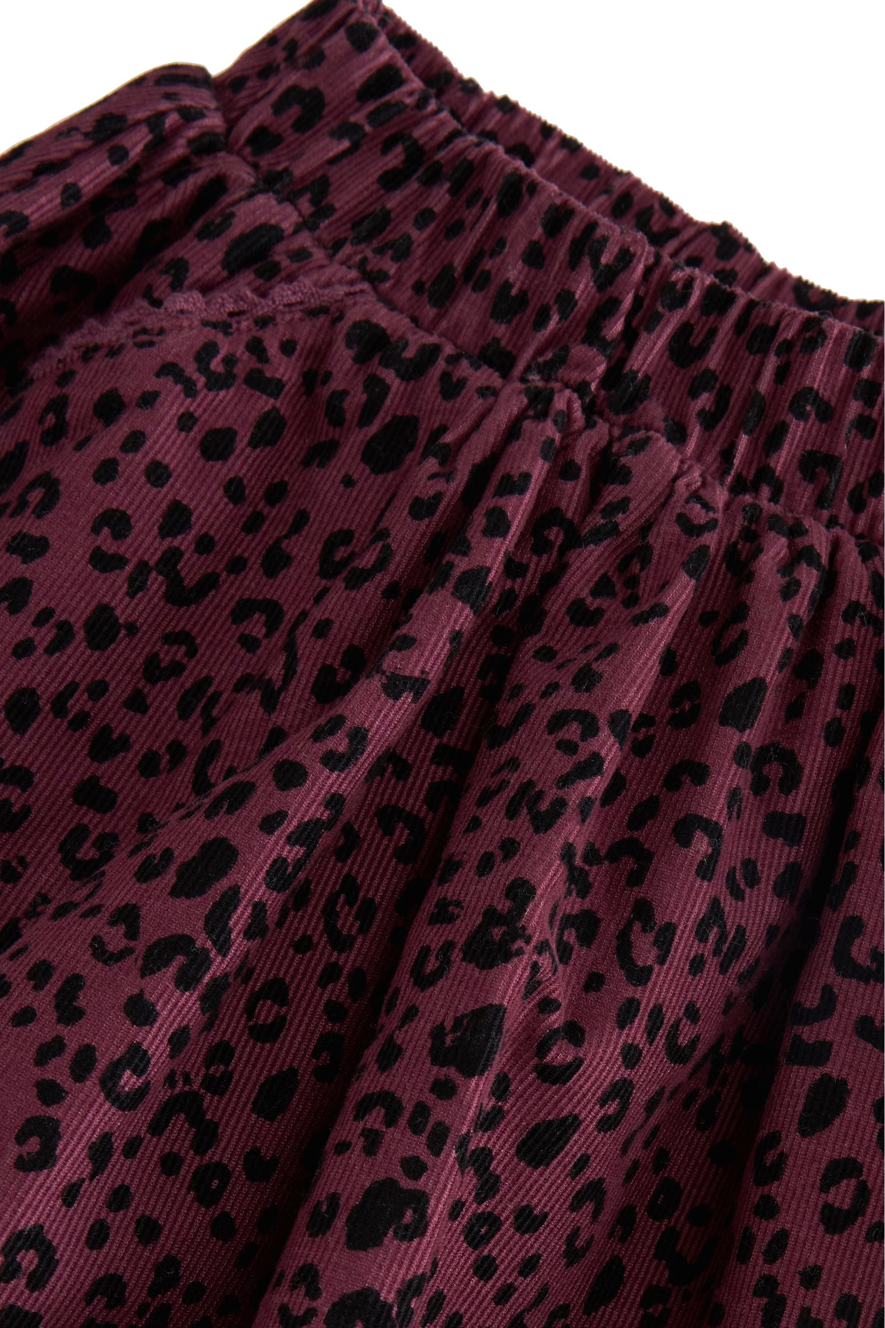 Burgundy Red Printed Cord Skirt (3mths-7yrs)