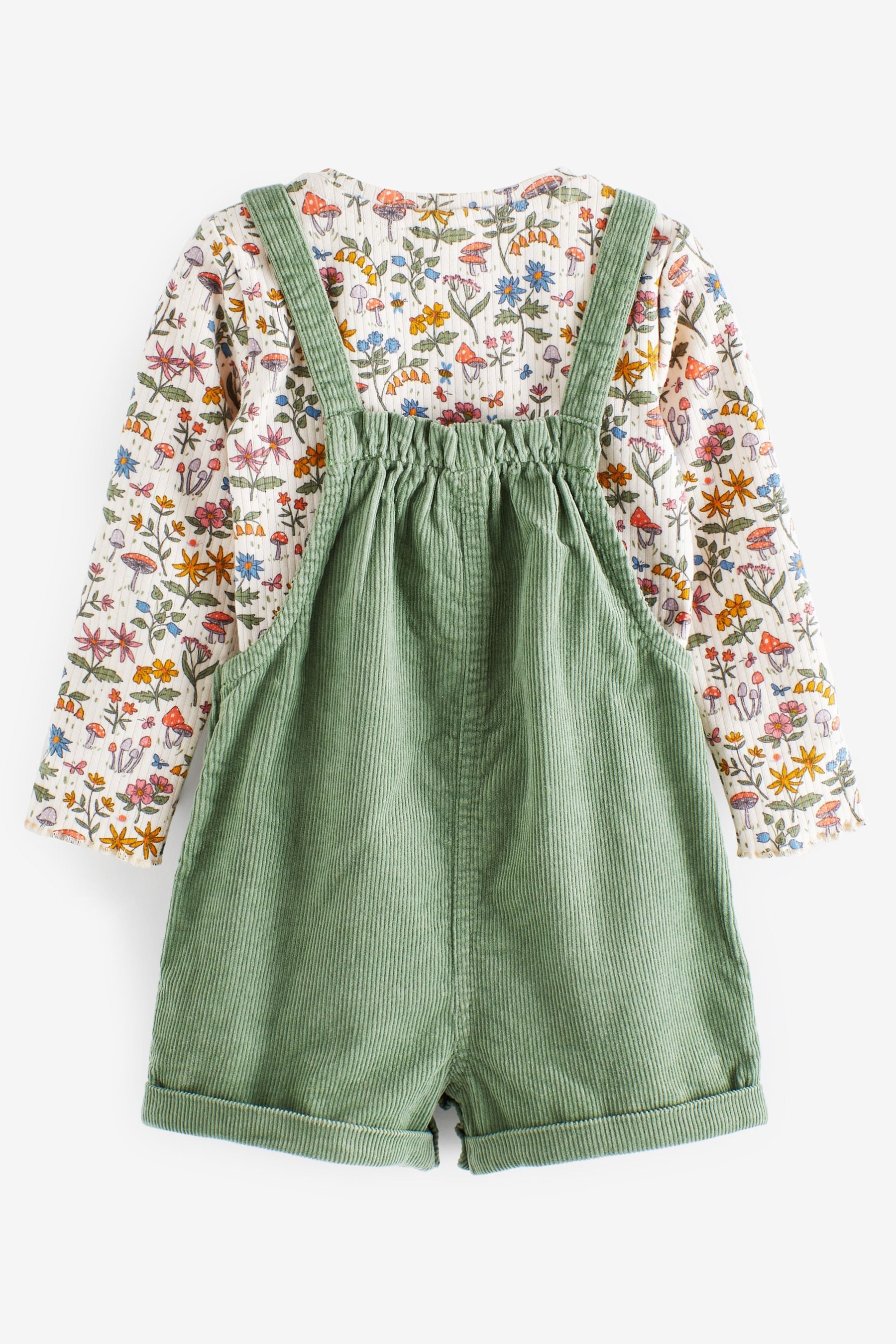 Green Cord Dungaree 3 Piece Set (3mths-7yrs)