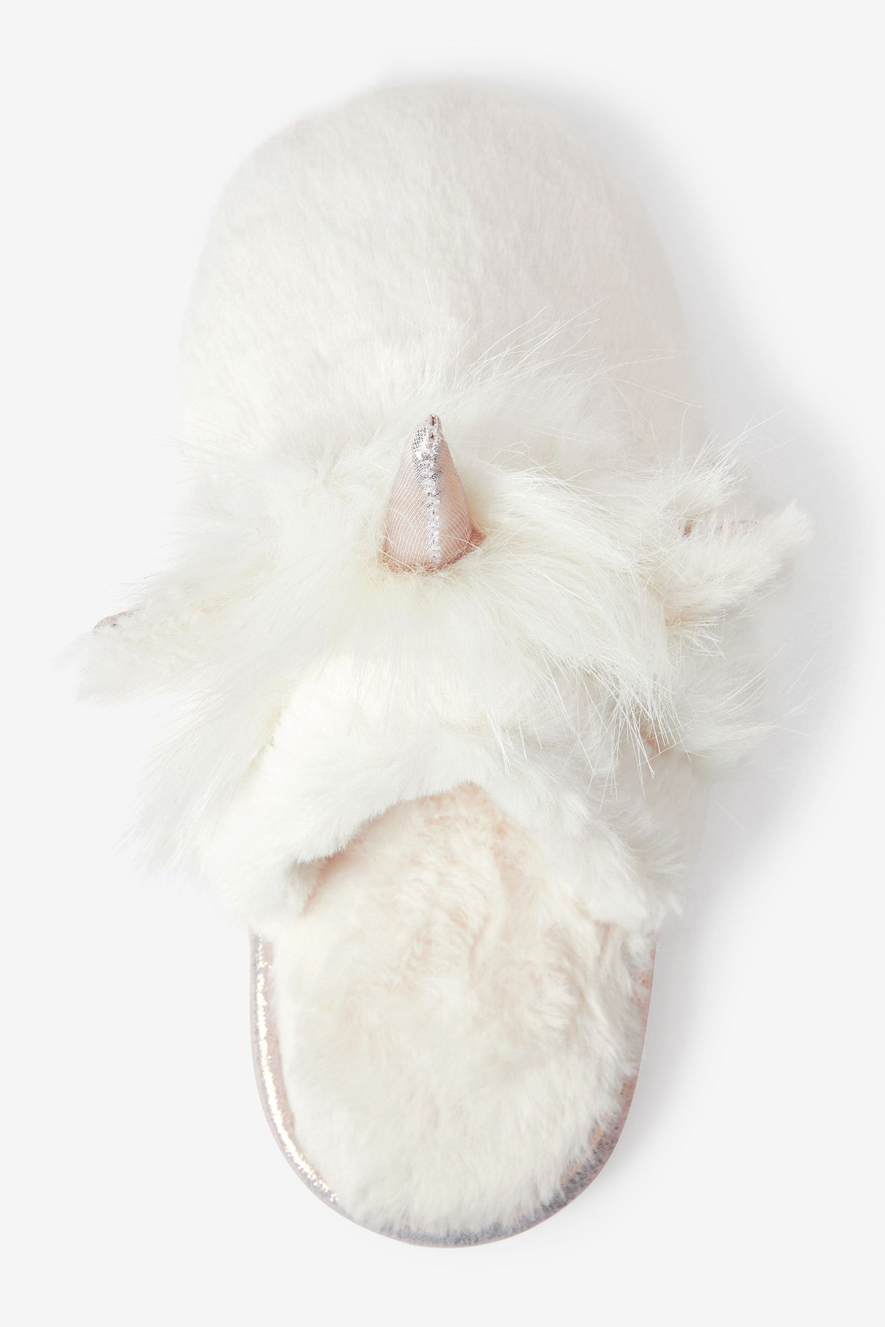 White Unicorn Recycled Faux Fur Mule Slippers