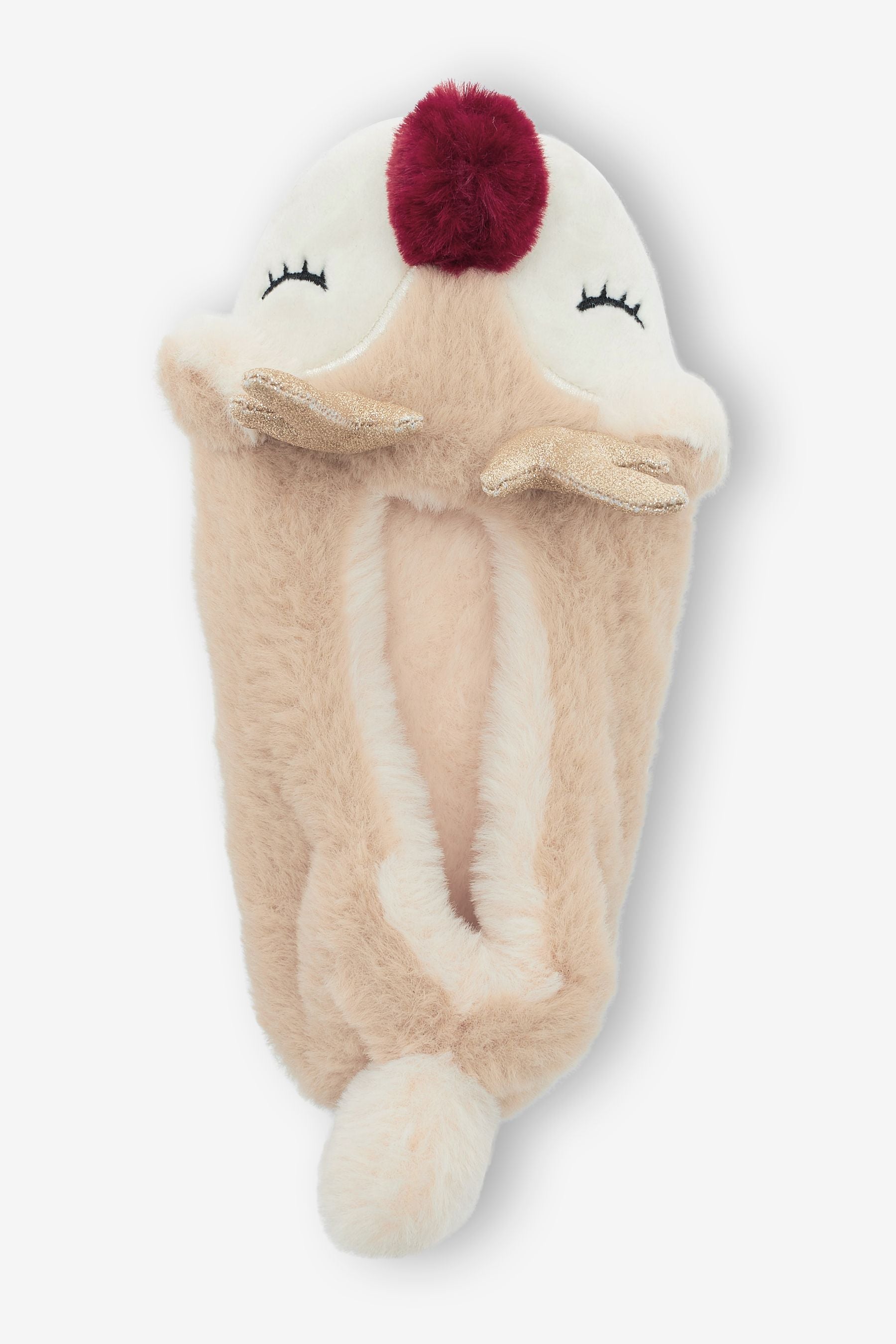 Brown Reindeer Christmas Ballet Slippers