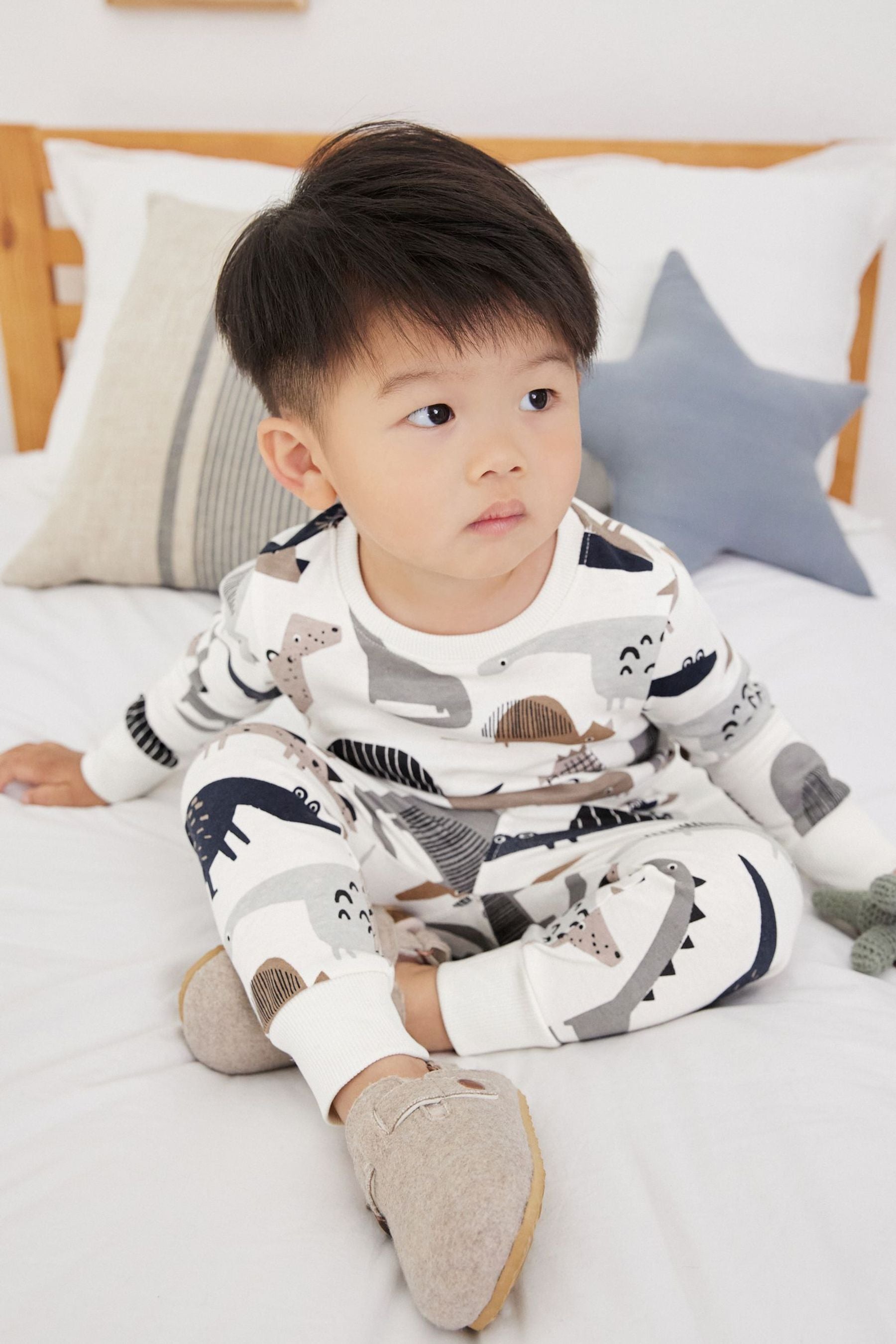 Tan Brown Camouflage Dino 3 Pack Snuggle Pyjamas (9mths-8yrs)