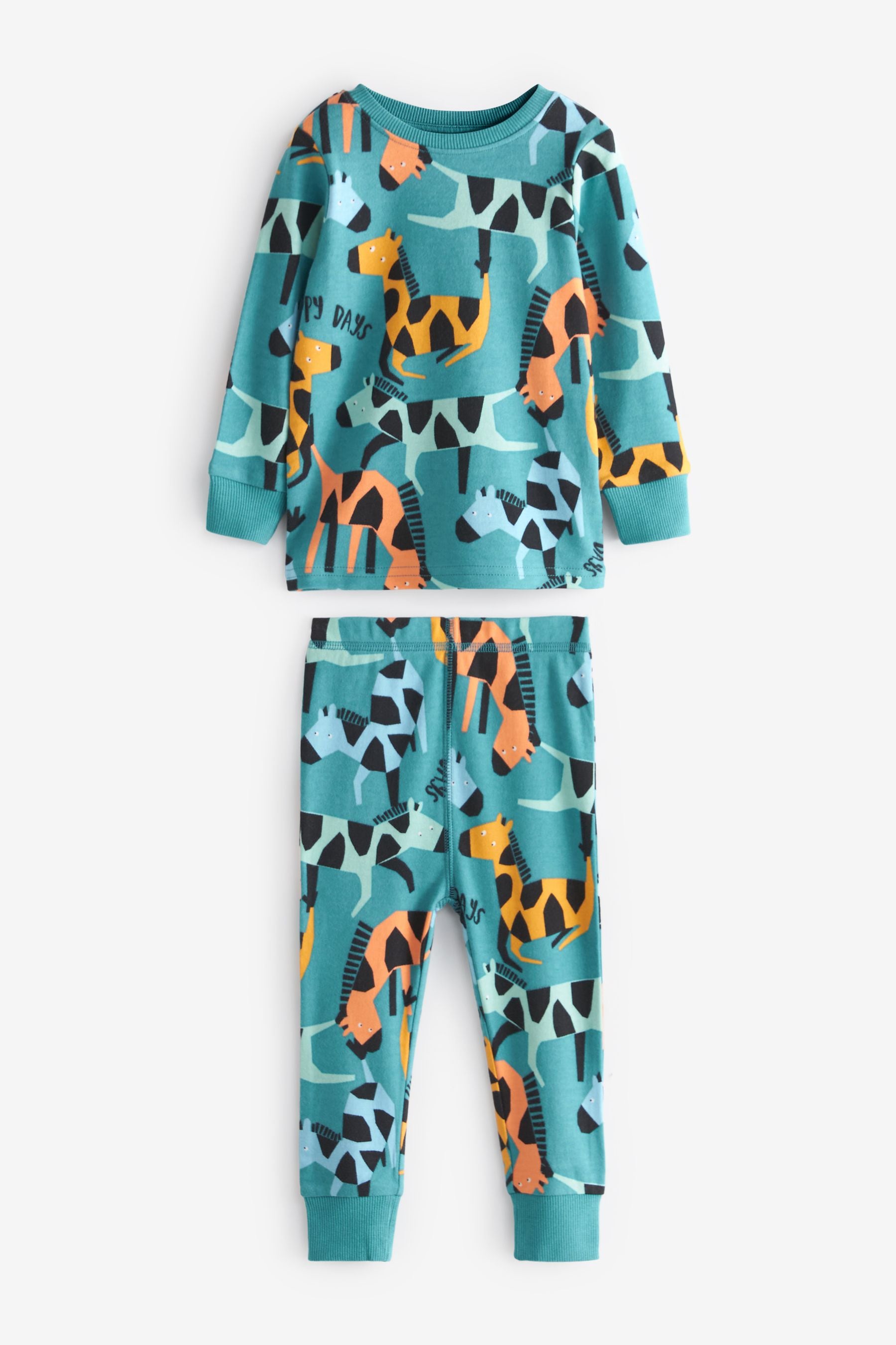 Teal Blue Dancing Horses Snuggle Pyjamas (9mths-8yrs)