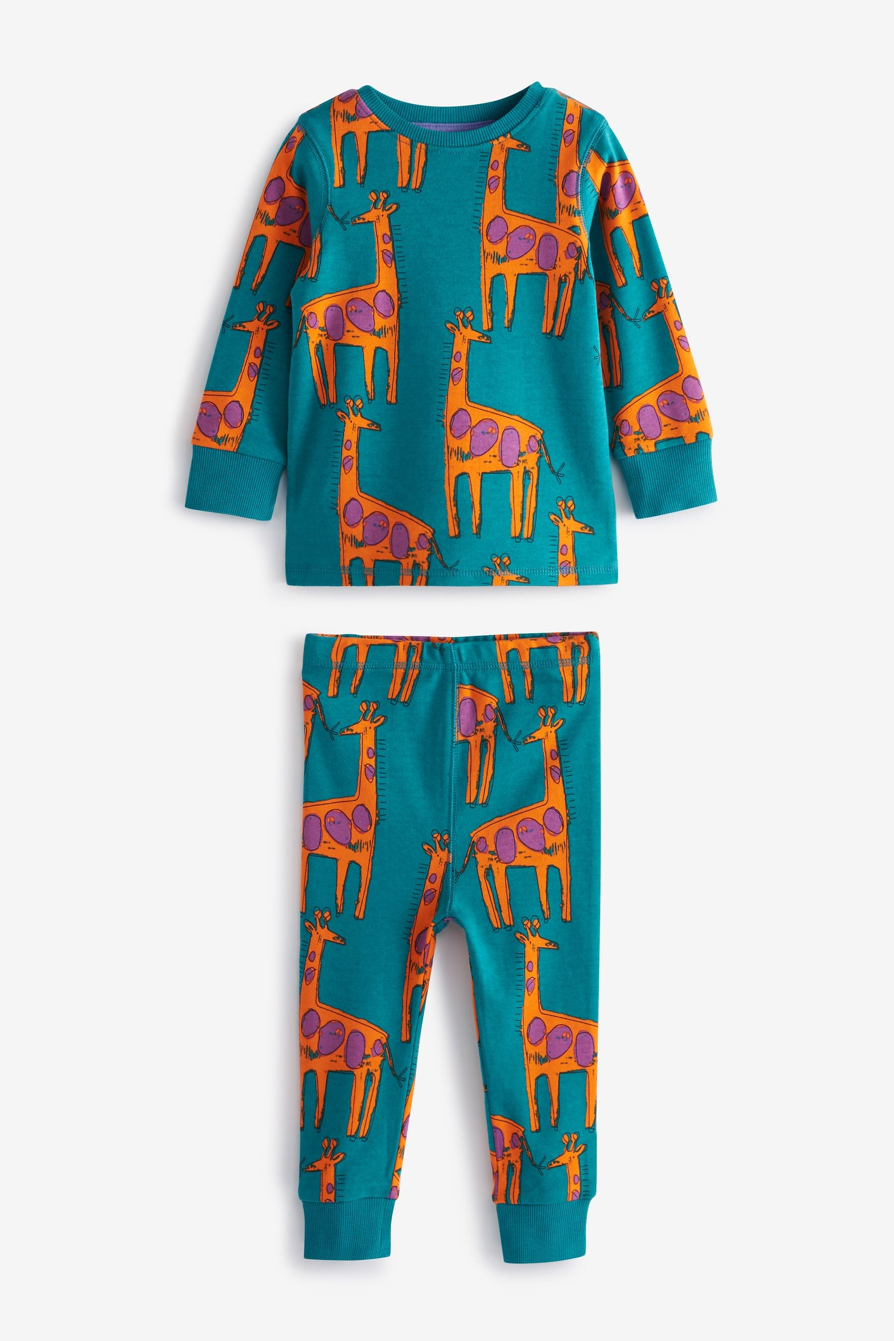 Green/Purple/Teal Green Wild Animals Snuggle Pyjamas 3 Pack (9mths-12yrs)