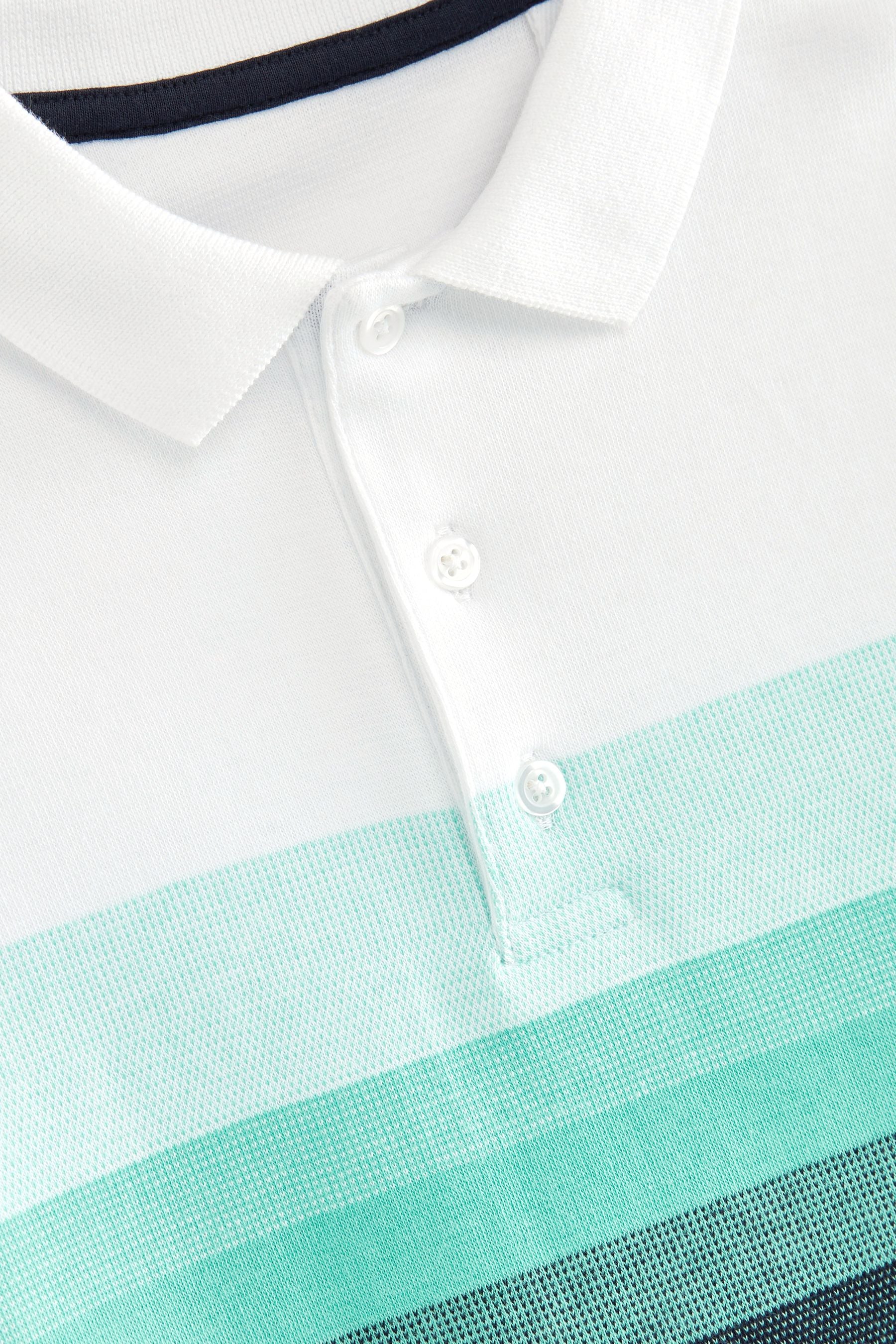 White/Mint Green Colourblock Polo Shirt (3-16yrs)