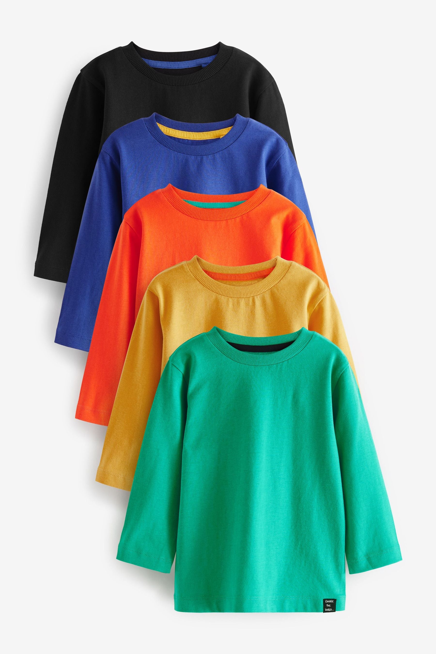 Multi Rainbow 5 Pack Long Sleeve T-Shirts (3mths-7yrs)