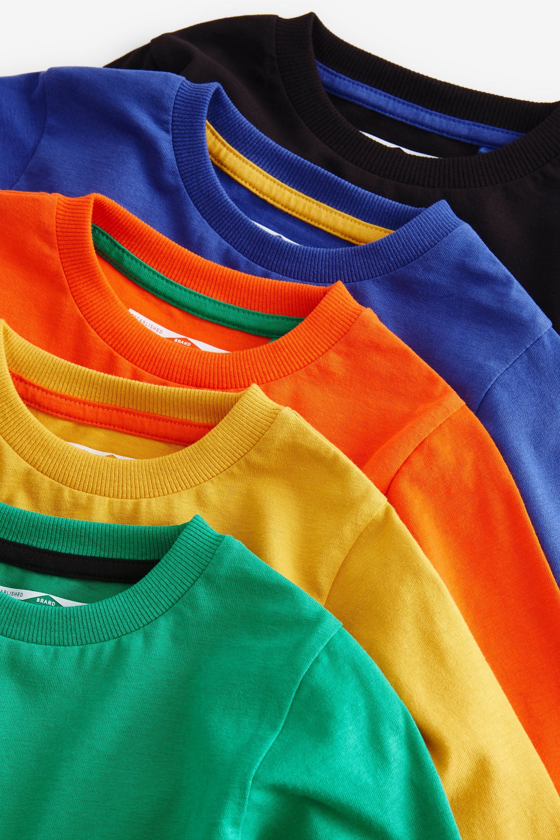 Multi Rainbow 5 Pack Long Sleeve T-Shirts (3mths-7yrs)