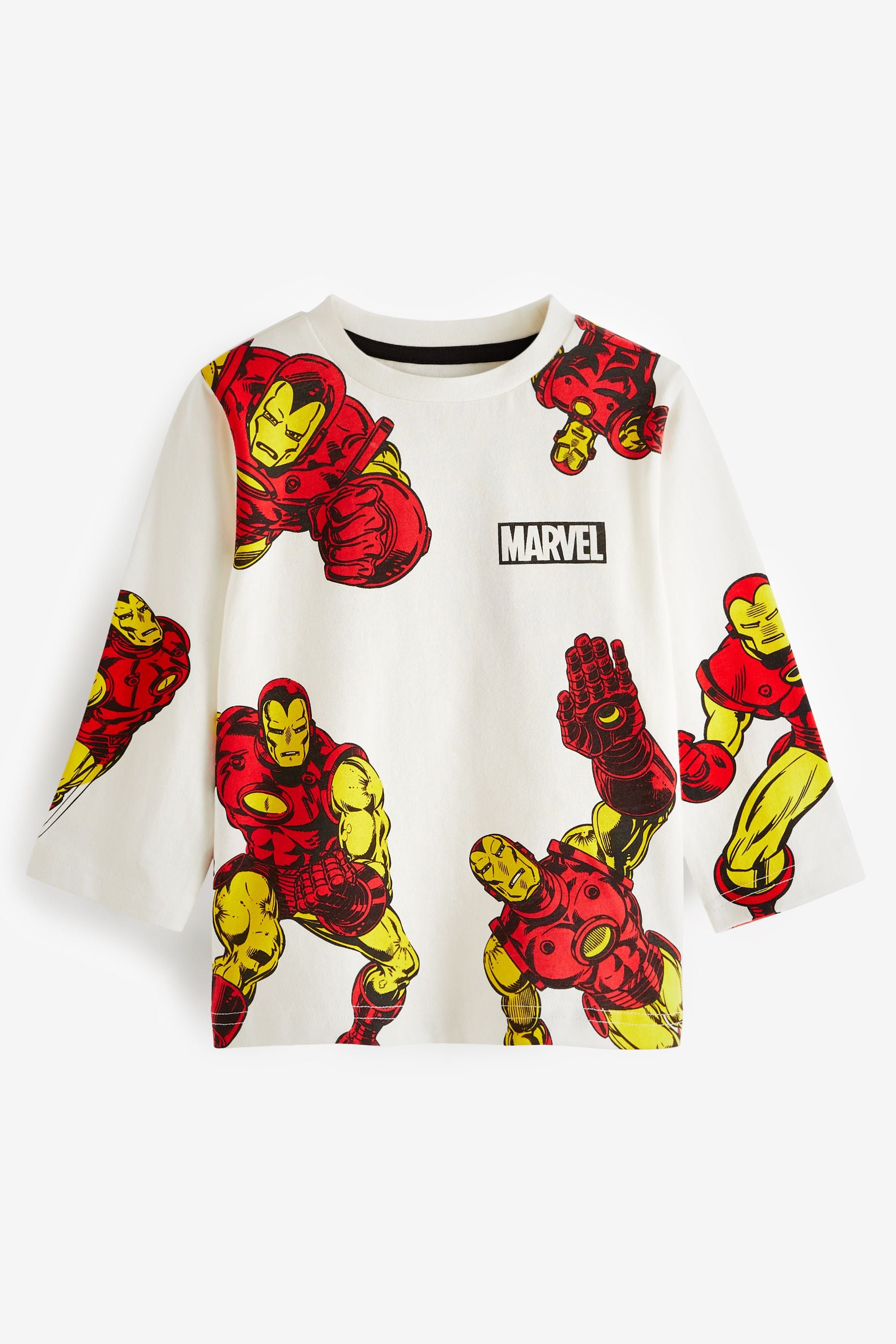 White Iron Man All Over Printed Long Sleeve T-Shirt (3mths-7yrs)