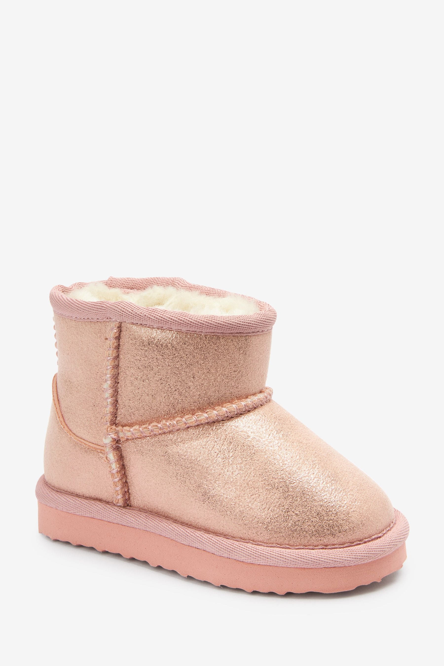 Pink Shimmer Slipper Boots