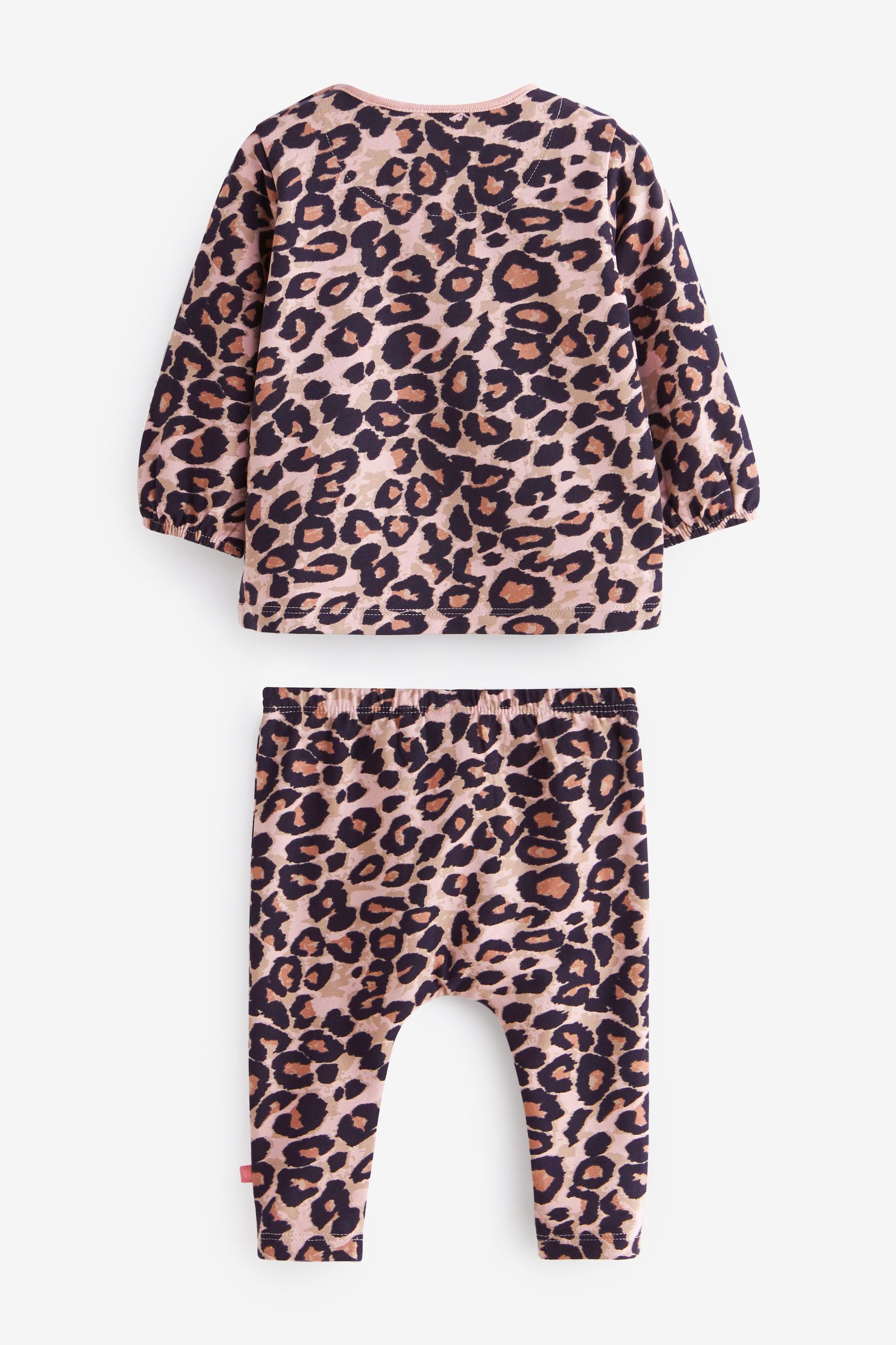 Animal Print 4 Piece Baby Sweater, Top, Leggings And Headband Set