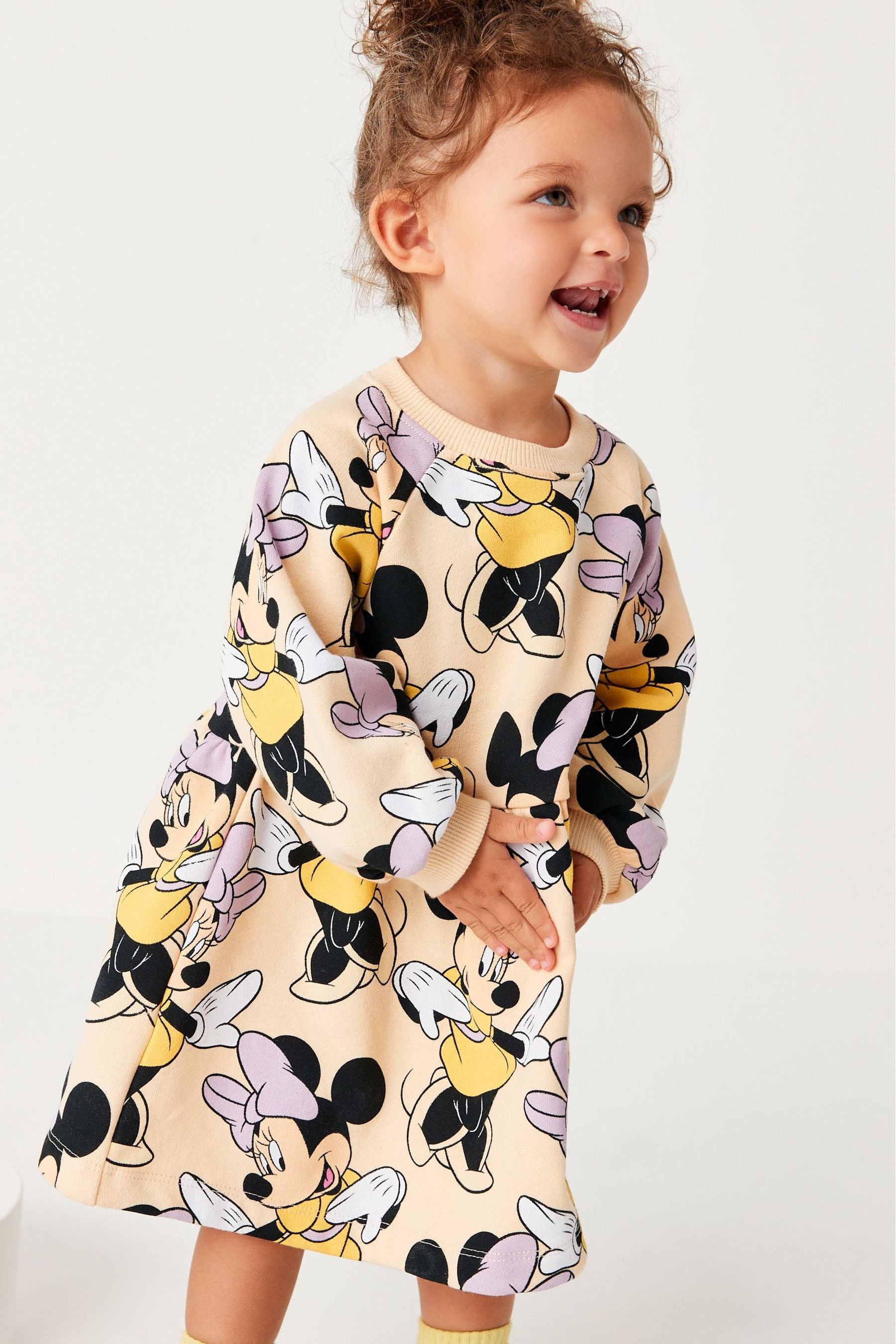 Disney Minnie Mouse Beige Disney Sweat Dress (3mths-7yrs)