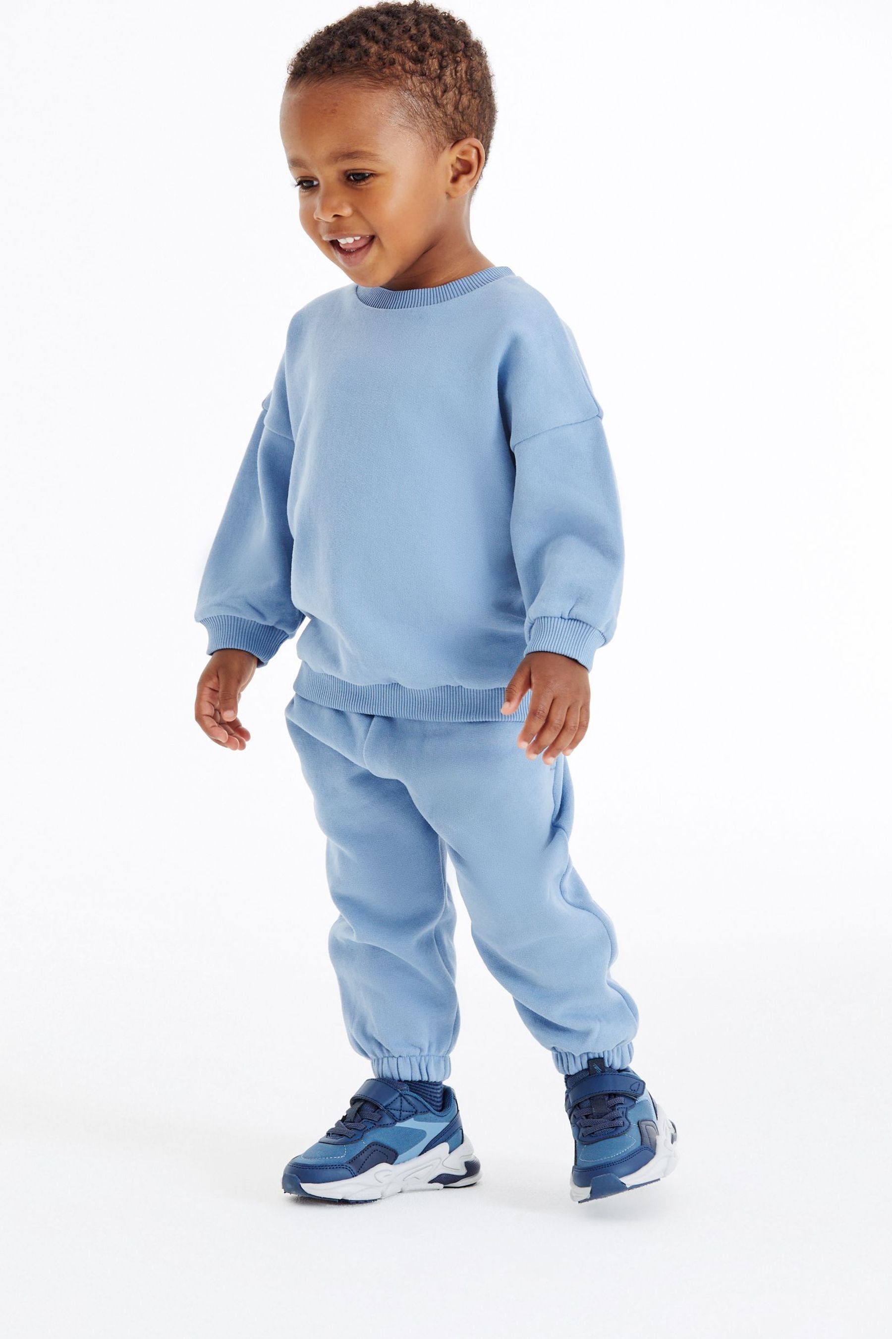 Pale Blue Oversized Sweatshirt And Joggers Set (3mths-7yrs)