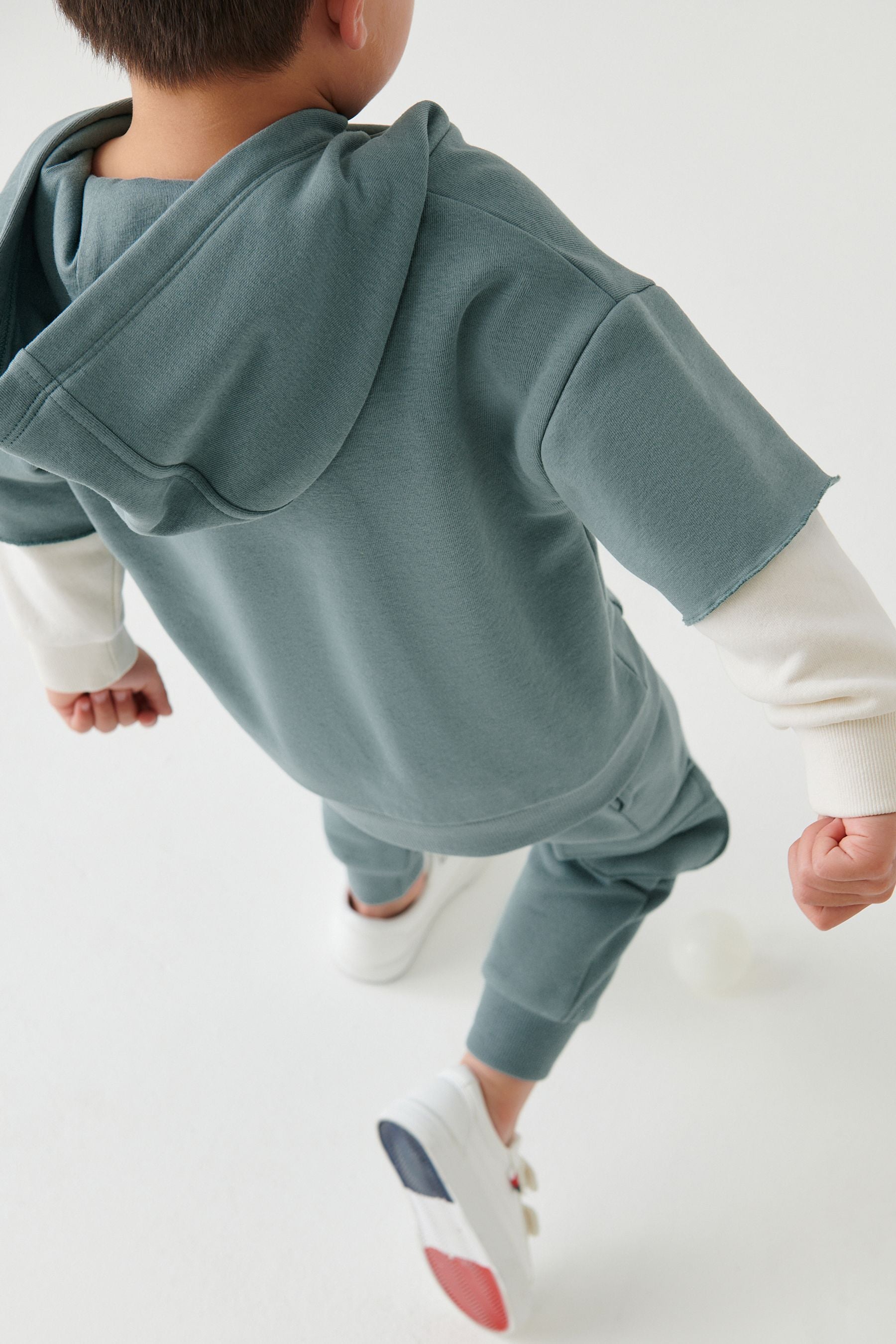 Teal Blue Skate Sleeve Jersey Hoodie And Joggers Set (3mths-7yrs)