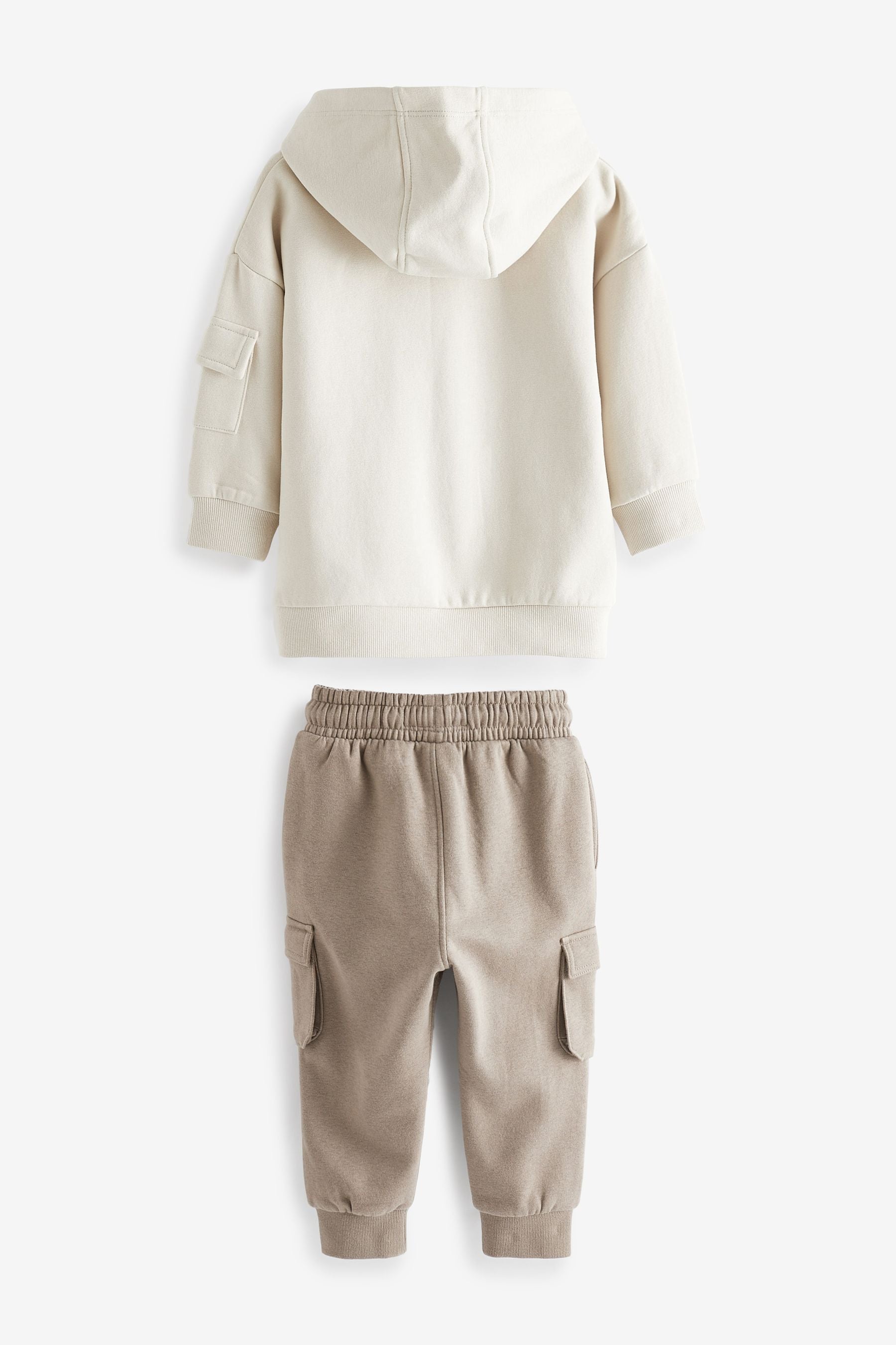 Cream Stone Utility Jersey Hoodie And Joggers Set (3mths-7yrs)