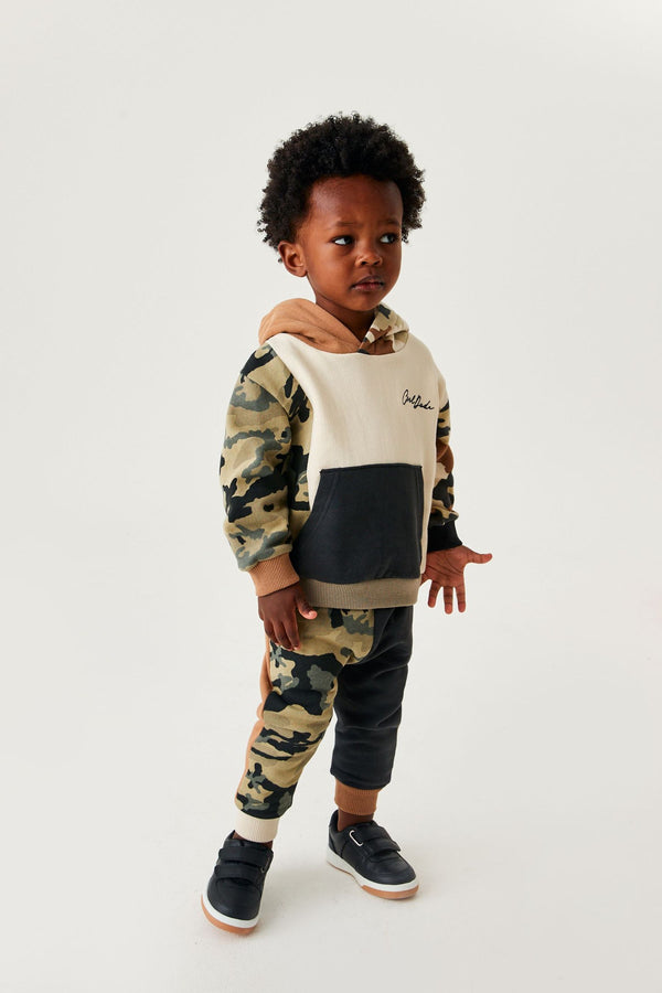 Tan Brown Camouflage Colourblock Jersey Tracksuit (3mths-7yrs)