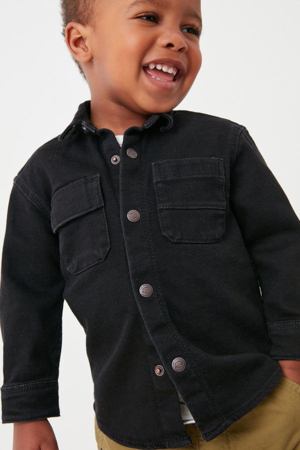 Black Long Sleeve Denim Shirt (3mths-7yrs)