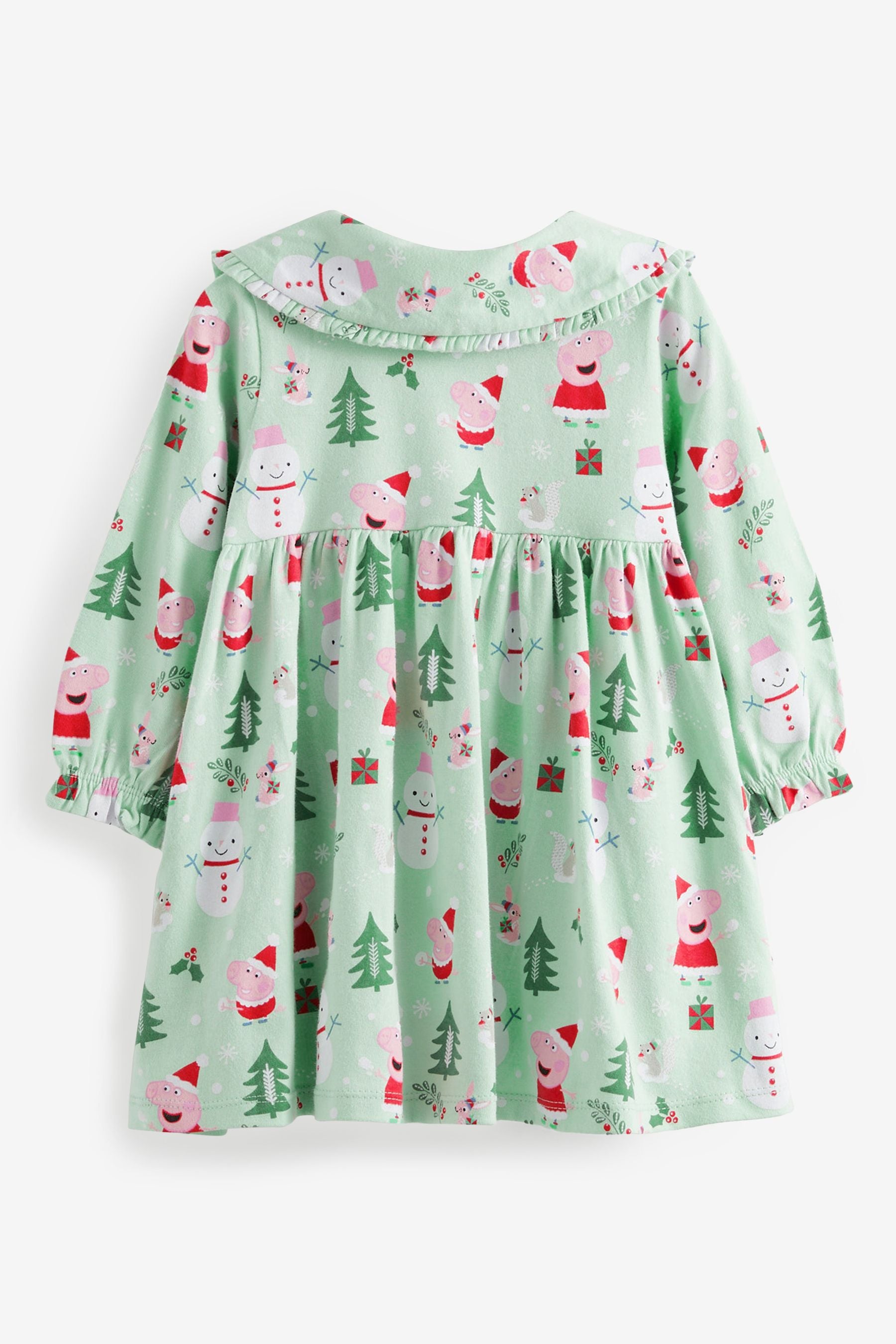 Mint Green Peppa Pig Christmas Cotton Dress (3mths-7yrs)