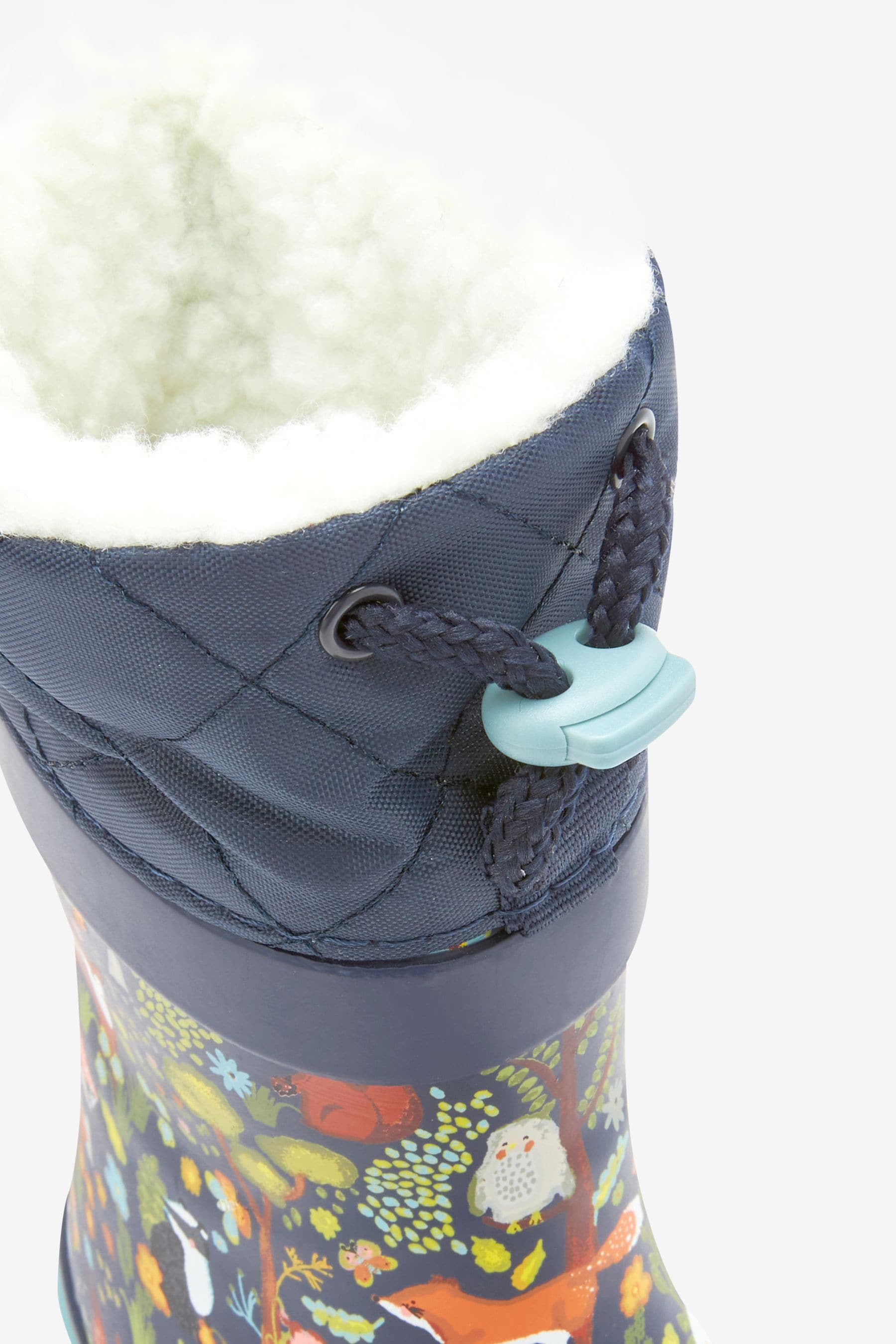 Navy Blue Woodland Thermal Thinsulate Lined Cuff Wellies