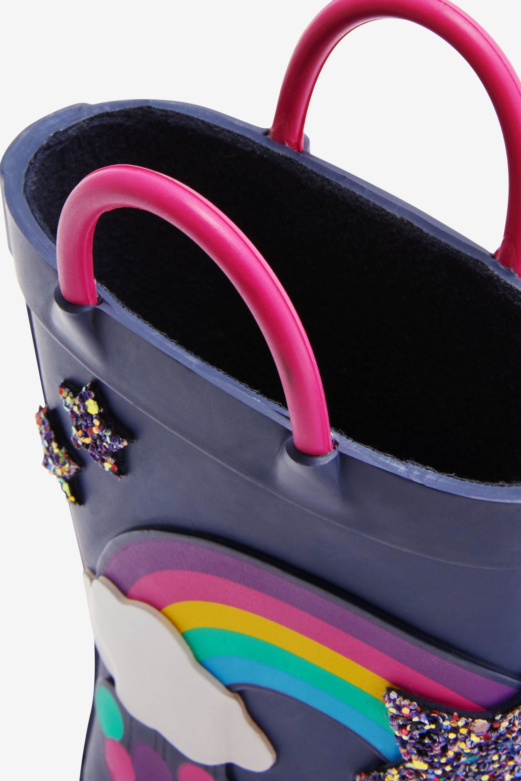 Navy Blue Rainbow Handle Wellies