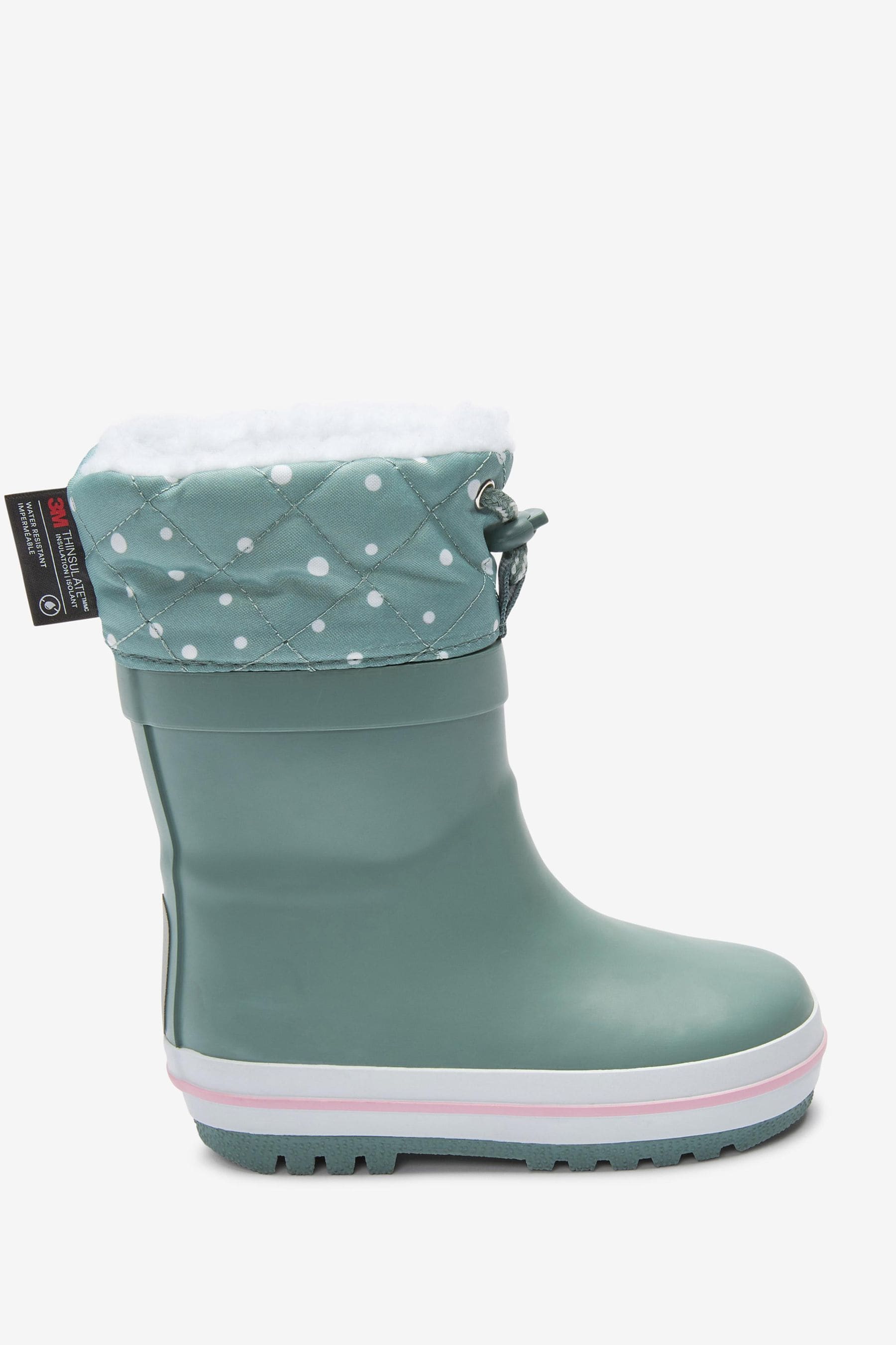 Sage Green Thermal Thinsulate Lined Cuff Wellies