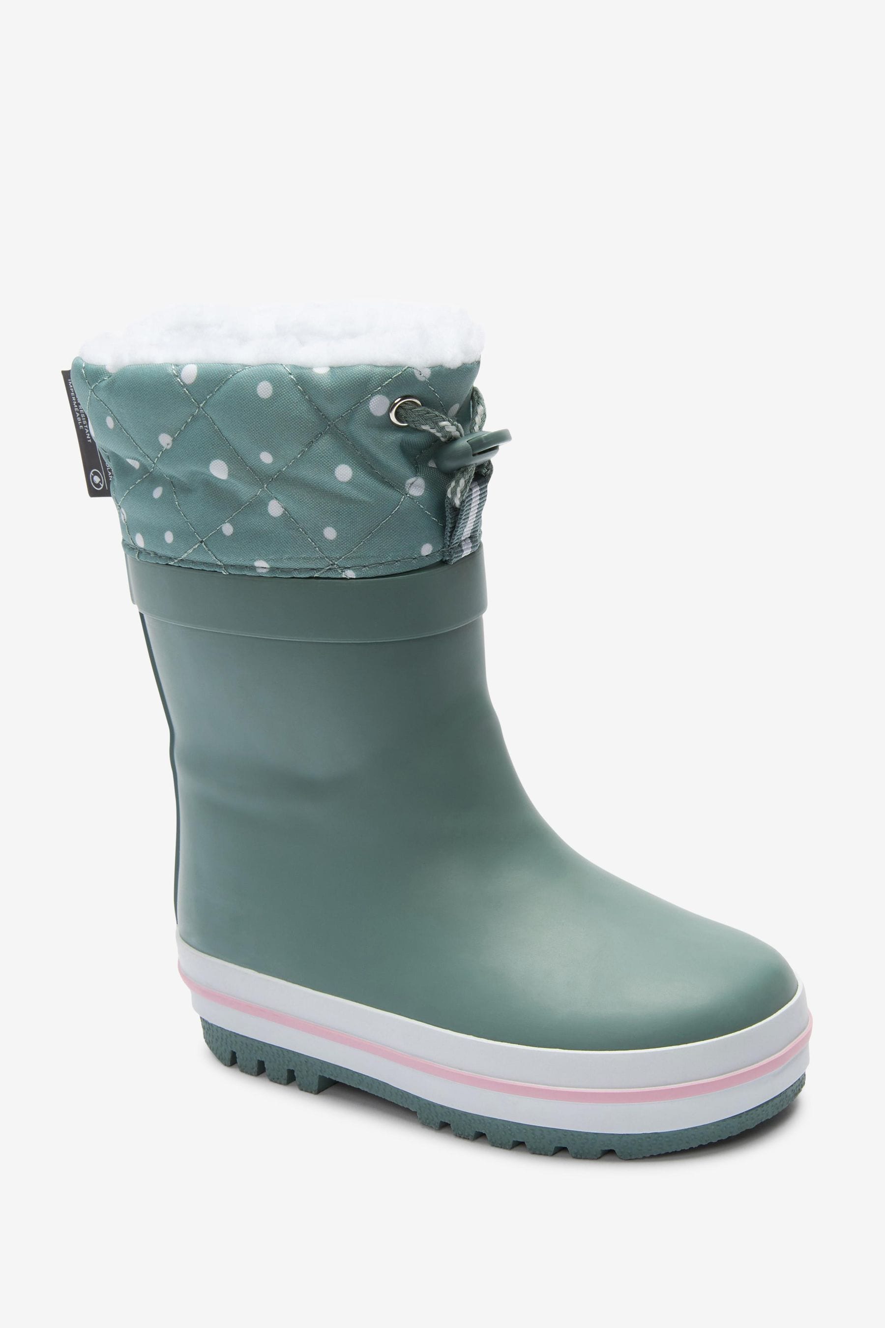 Sage Green Thermal Thinsulate Lined Cuff Wellies