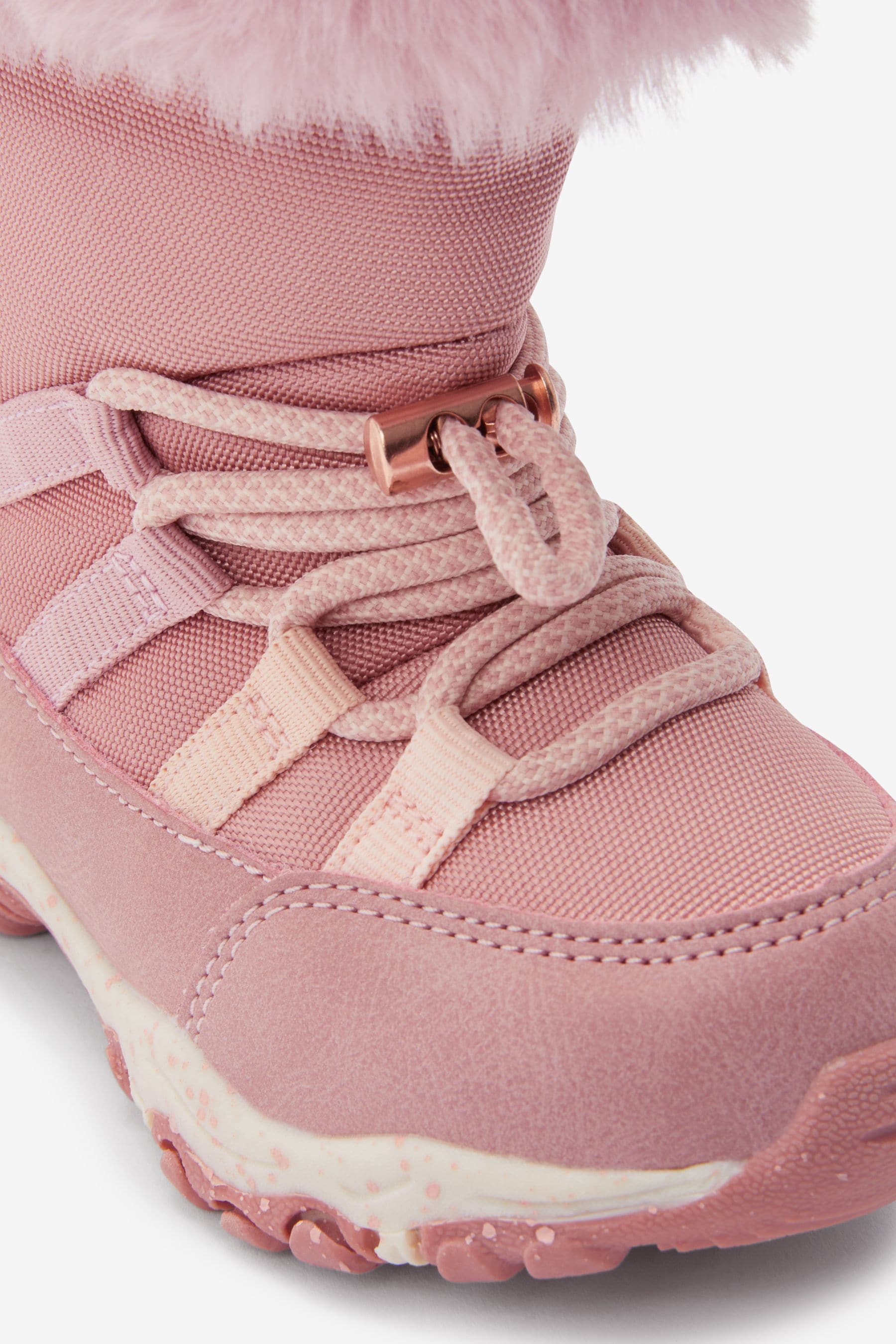 Pink Water Resistant Warm Lined Snow Boots