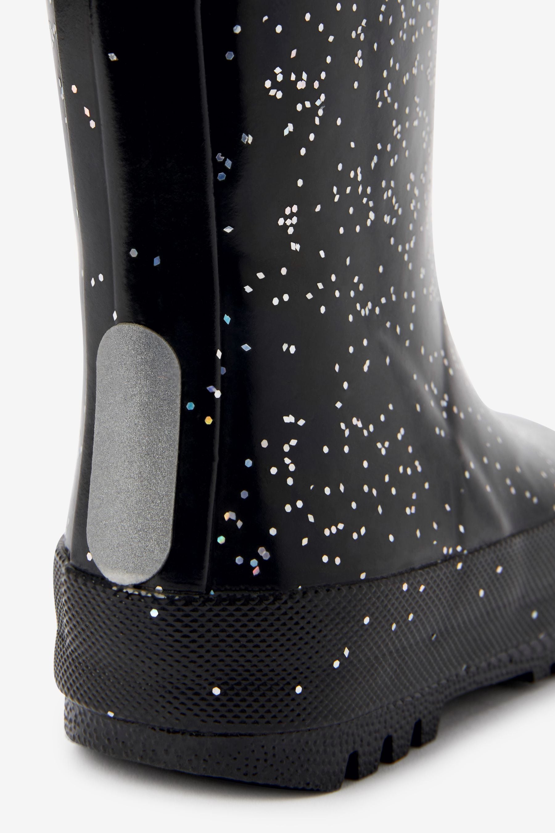 Black Glitter Wellies