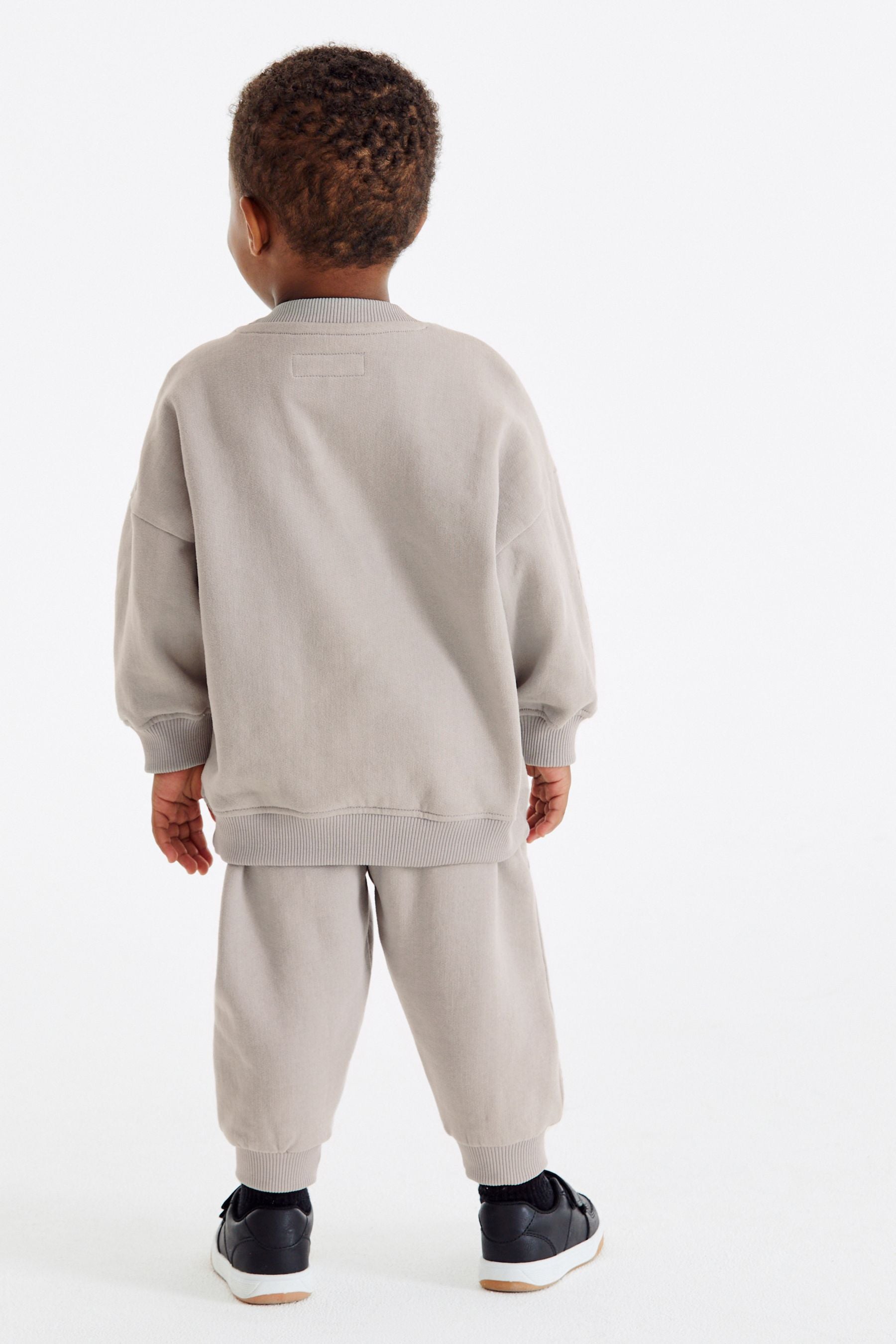 Grey Boucl Rocket Crew And Joggers Set (3mths-7yrs)