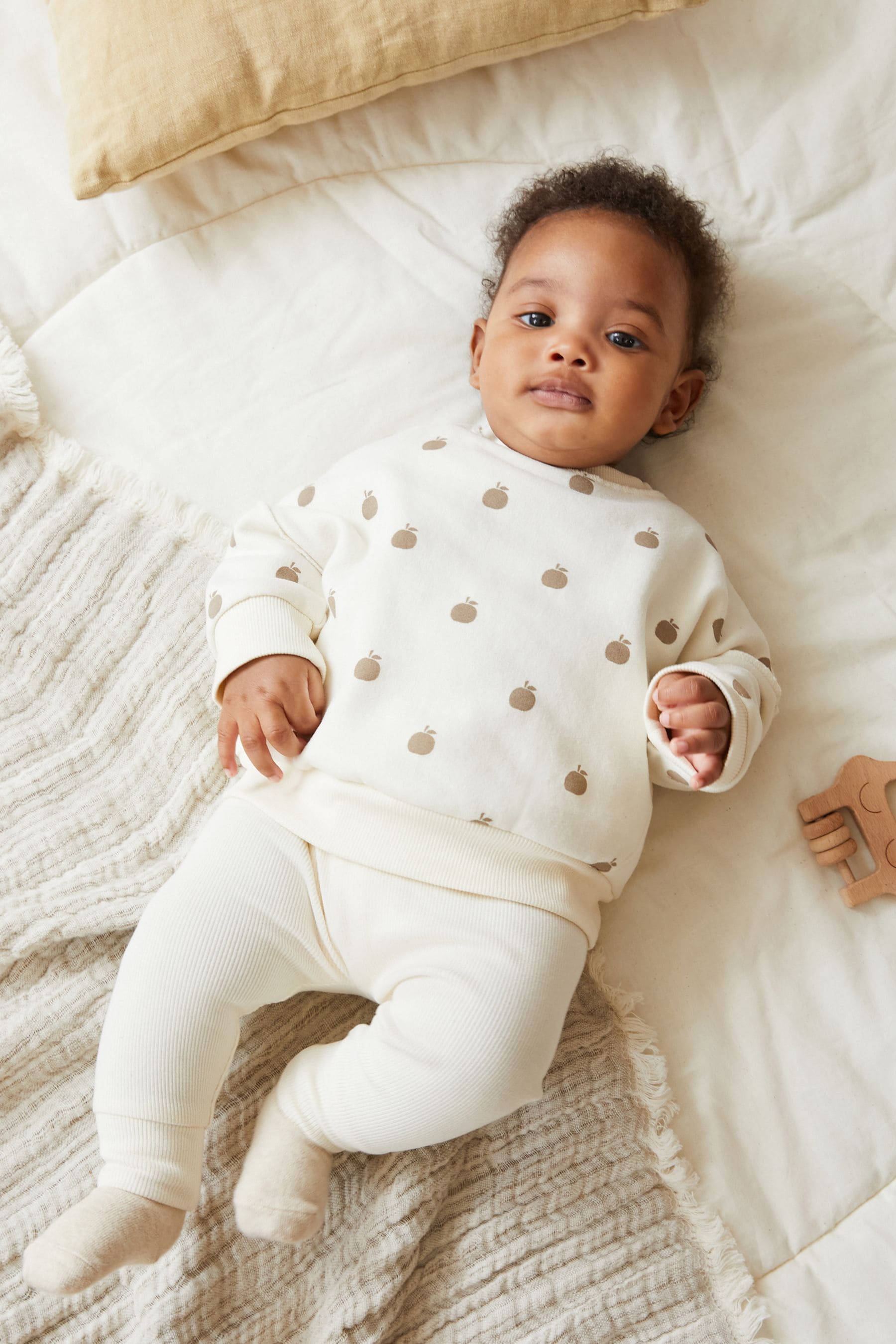 Ecru White Jumper And Leggings Baby Set