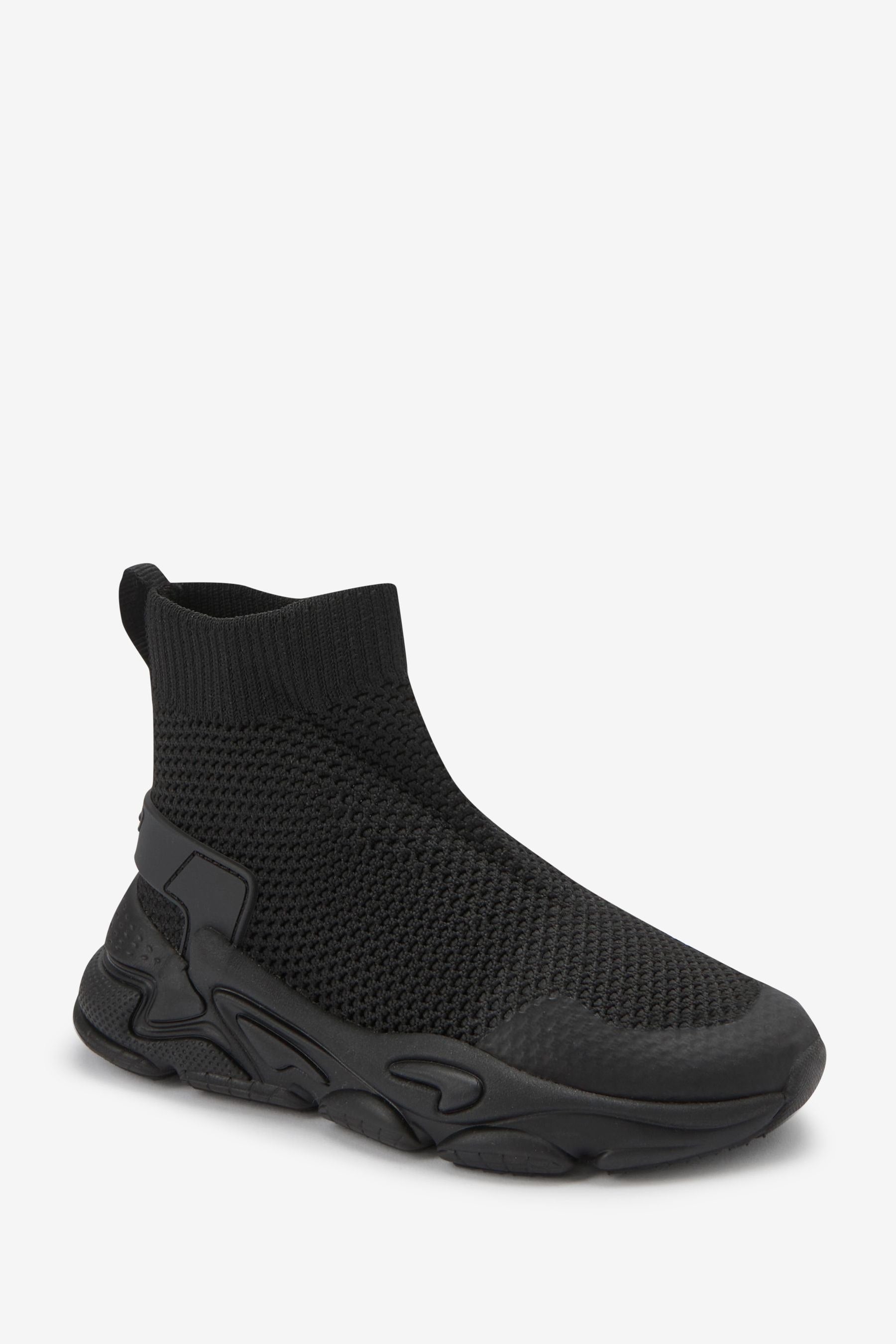 Black Runner Sock Trainers