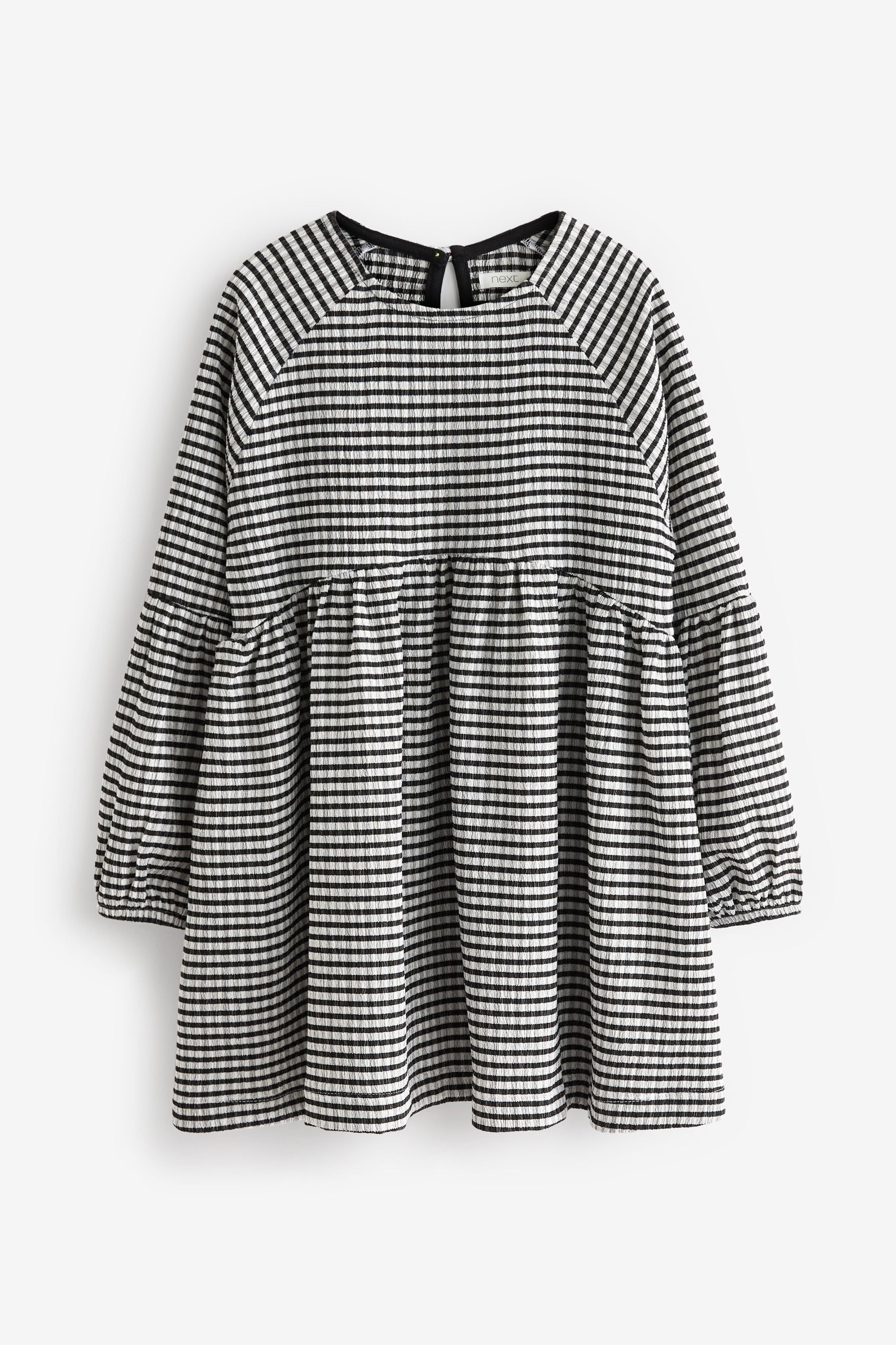 Black/White Check Long Sleeve Dress (3-16yrs)