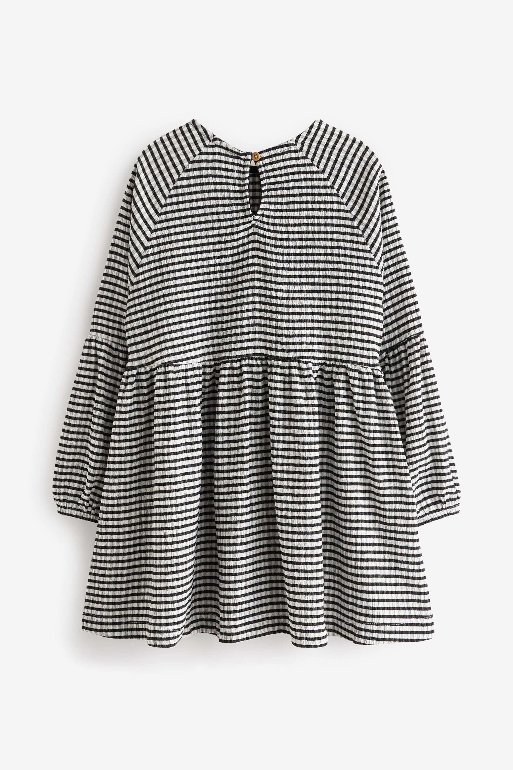 Black/White Check Long Sleeve Dress (3-16yrs)