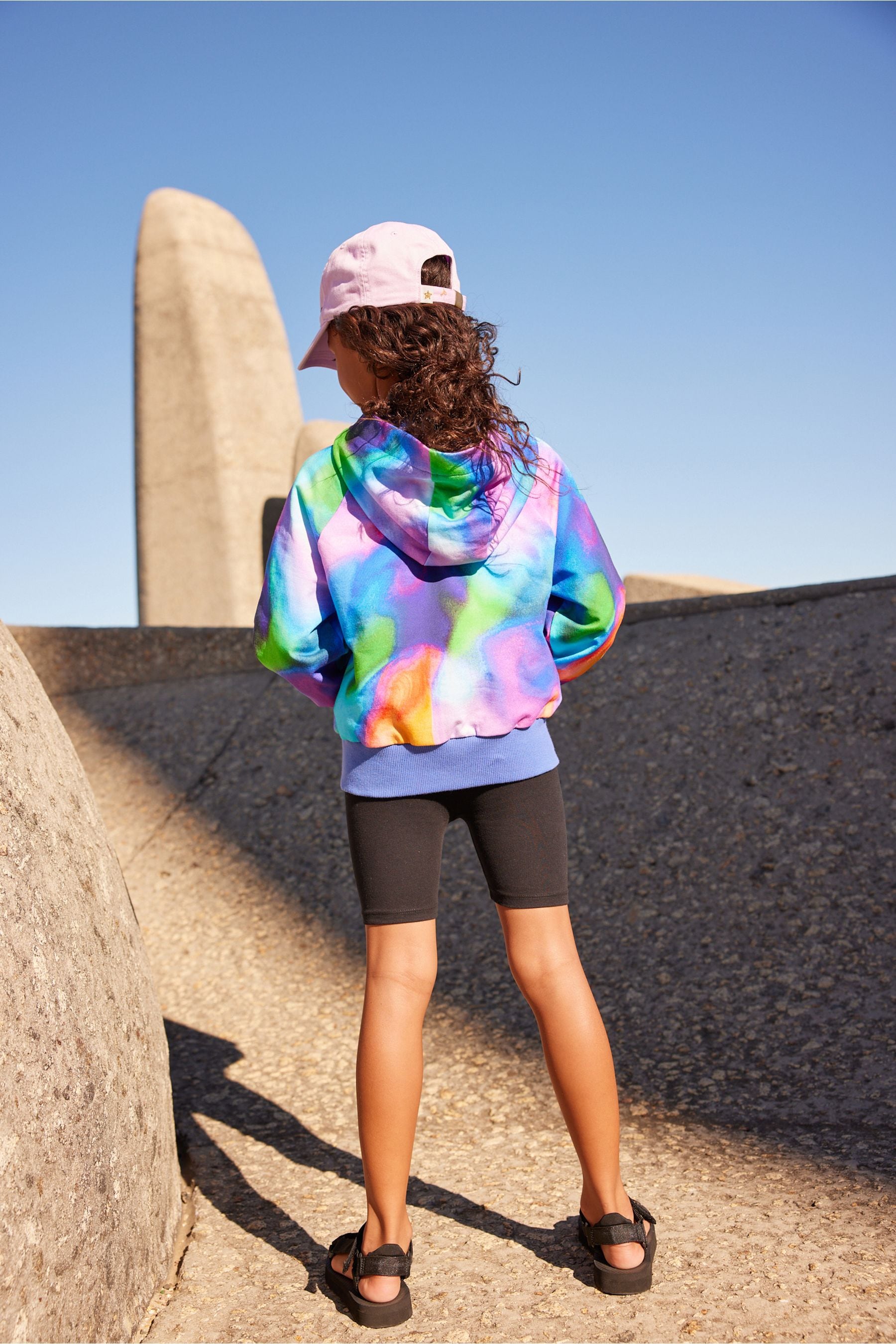 Blue/Pink Swirl Print Hoodie (3-16yrs)