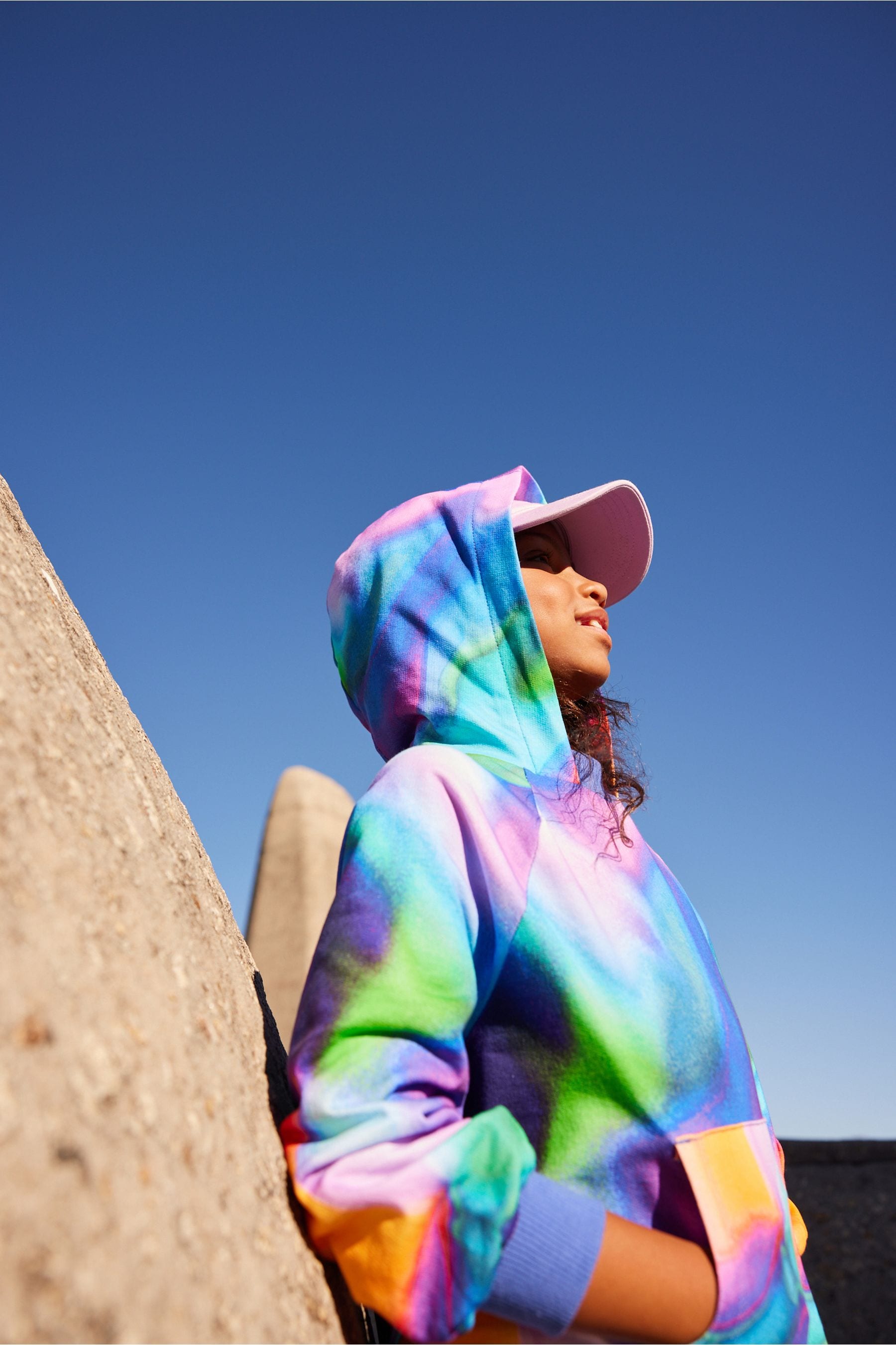 Blue/Pink Swirl Print Hoodie (3-16yrs)