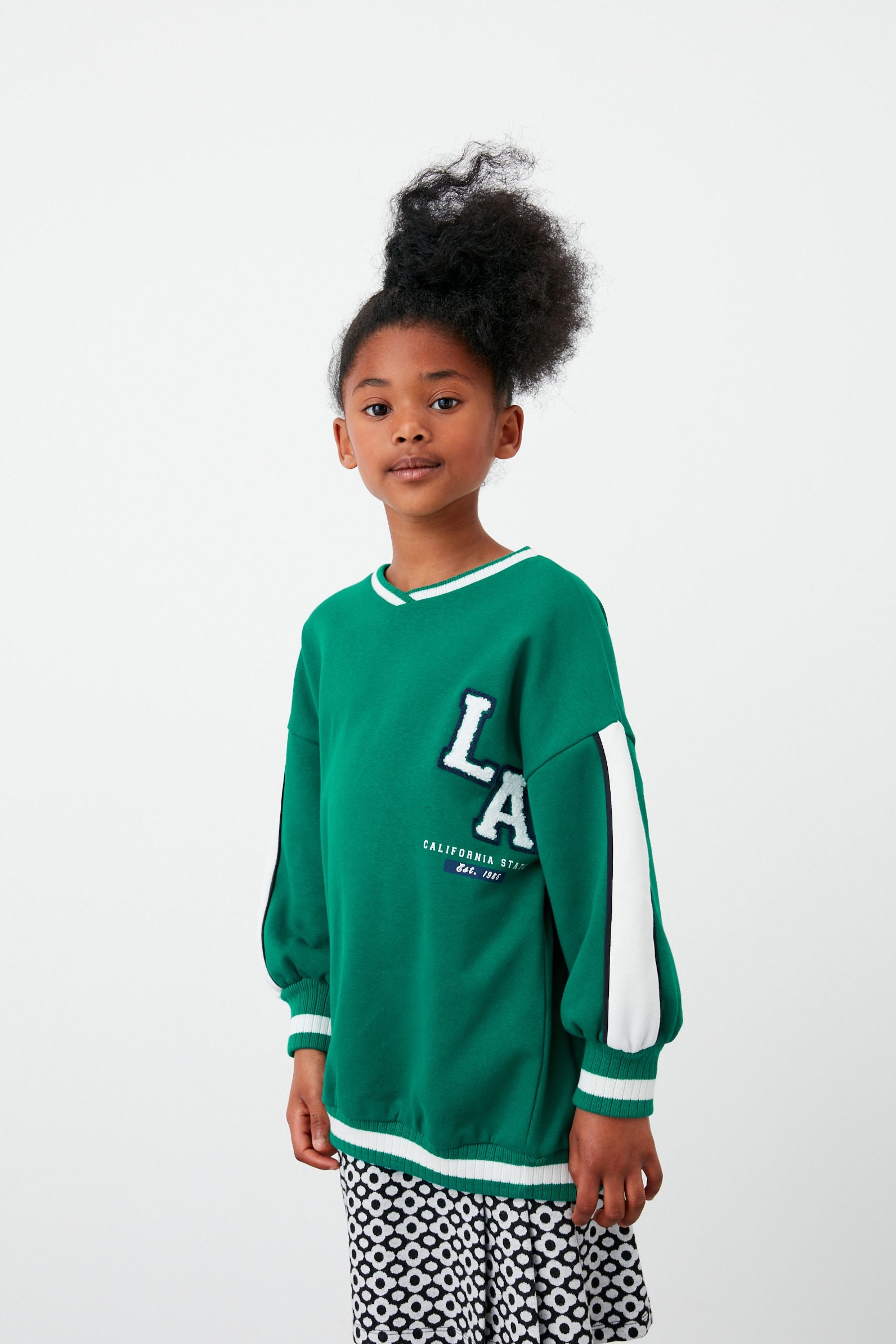 Green Varsity Crew Sweatshirt Top (3-16yrs)