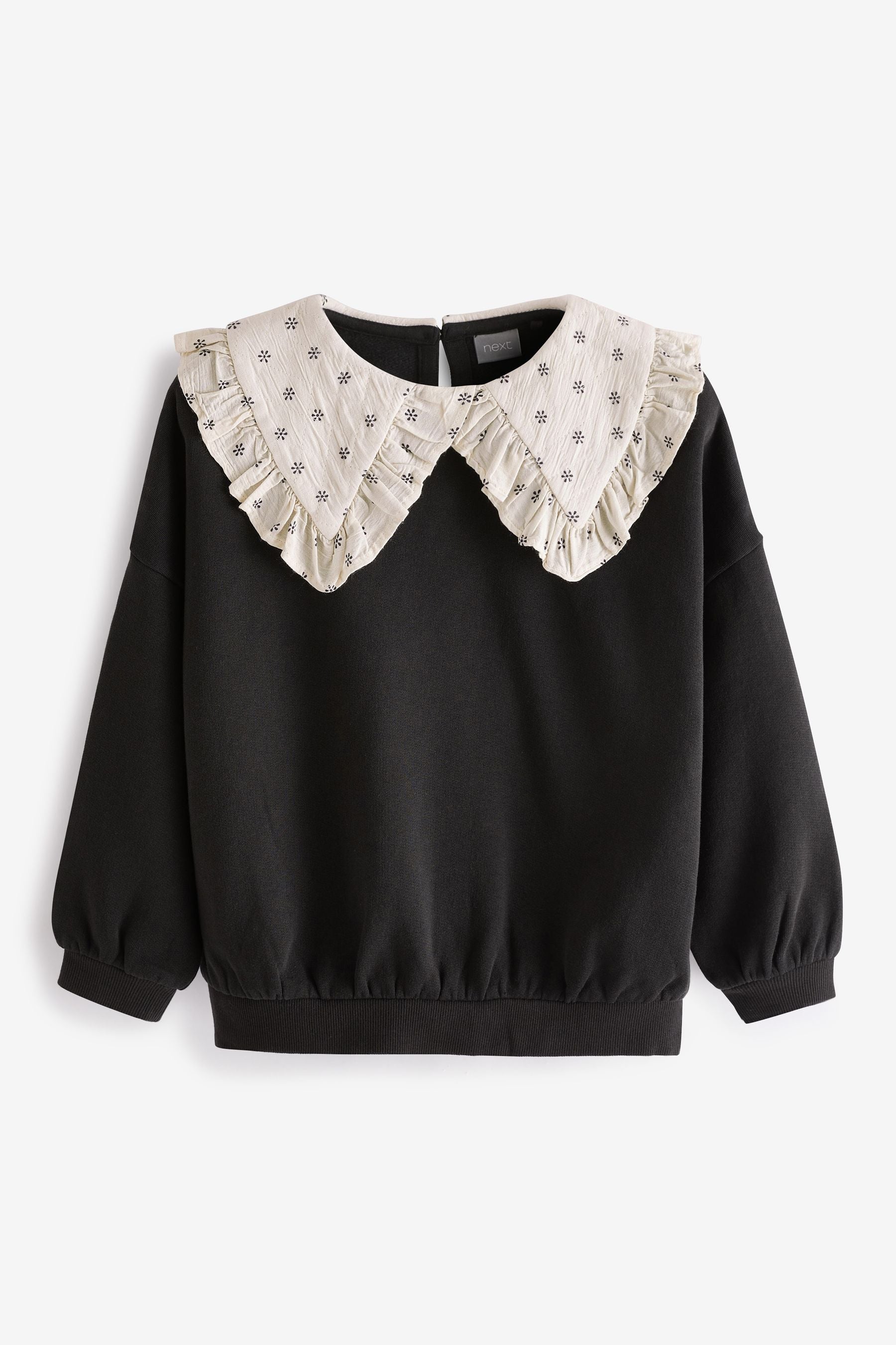 Black Collar Crew Neck Sweatshirt (3-16yrs)