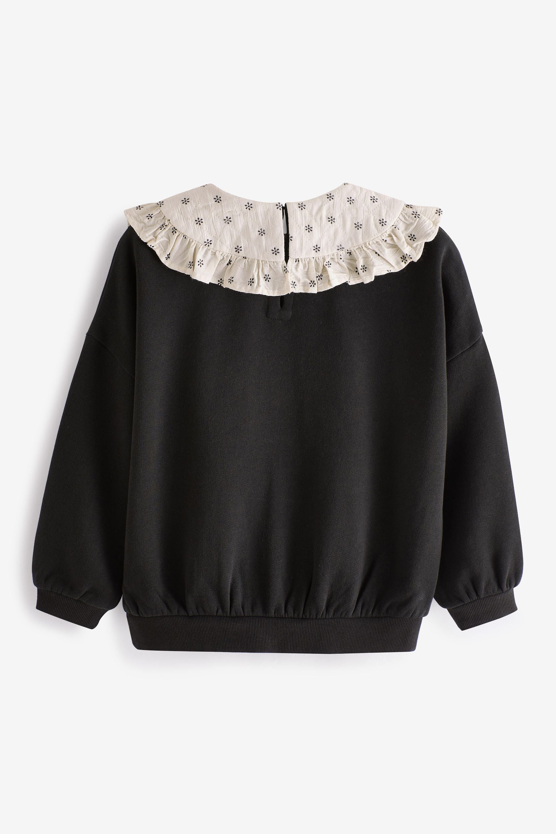 Black Collar Crew Neck Sweatshirt (3-16yrs)