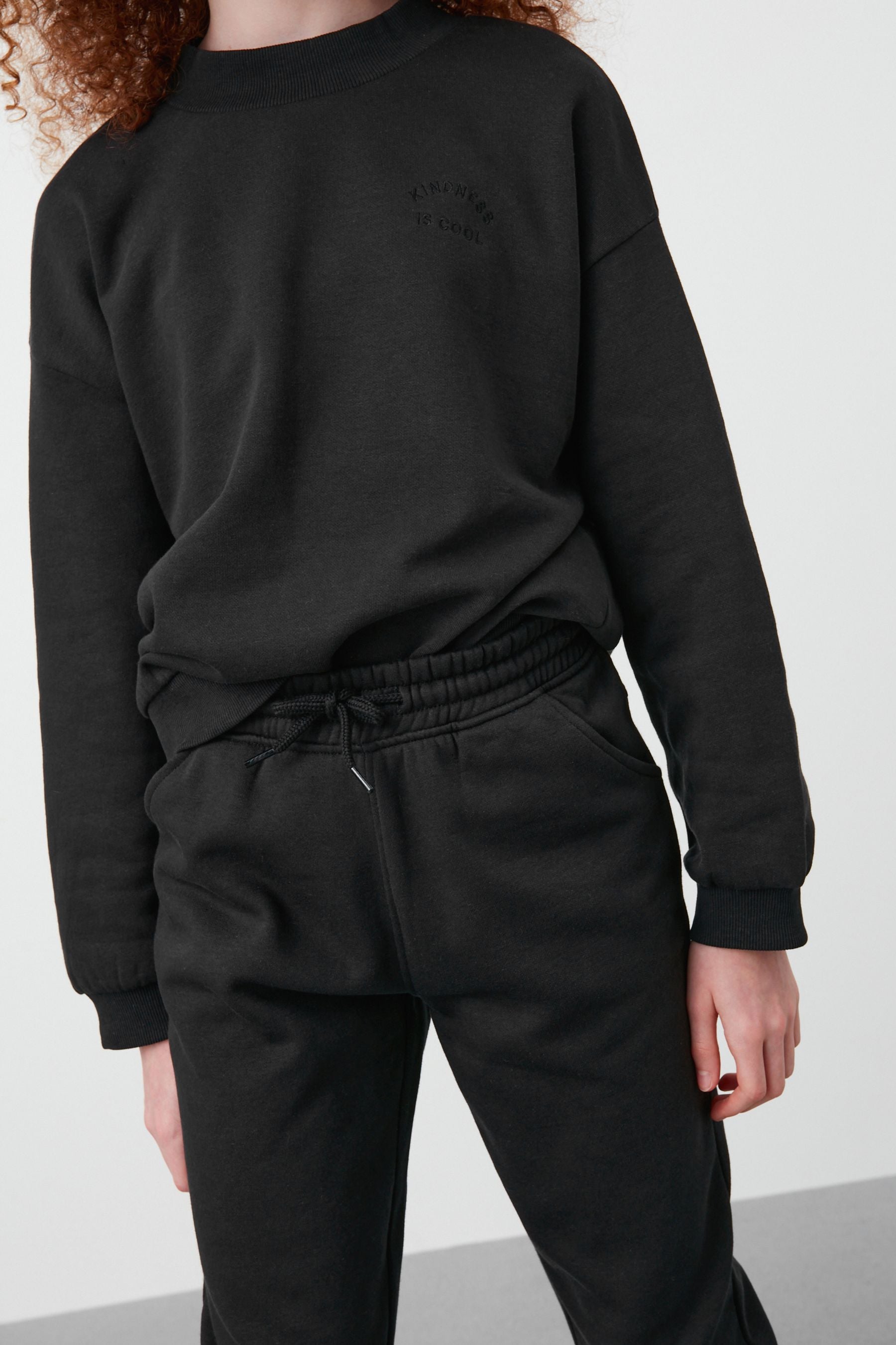 Black Sweat Top and Jogger Set (3-16yrs)