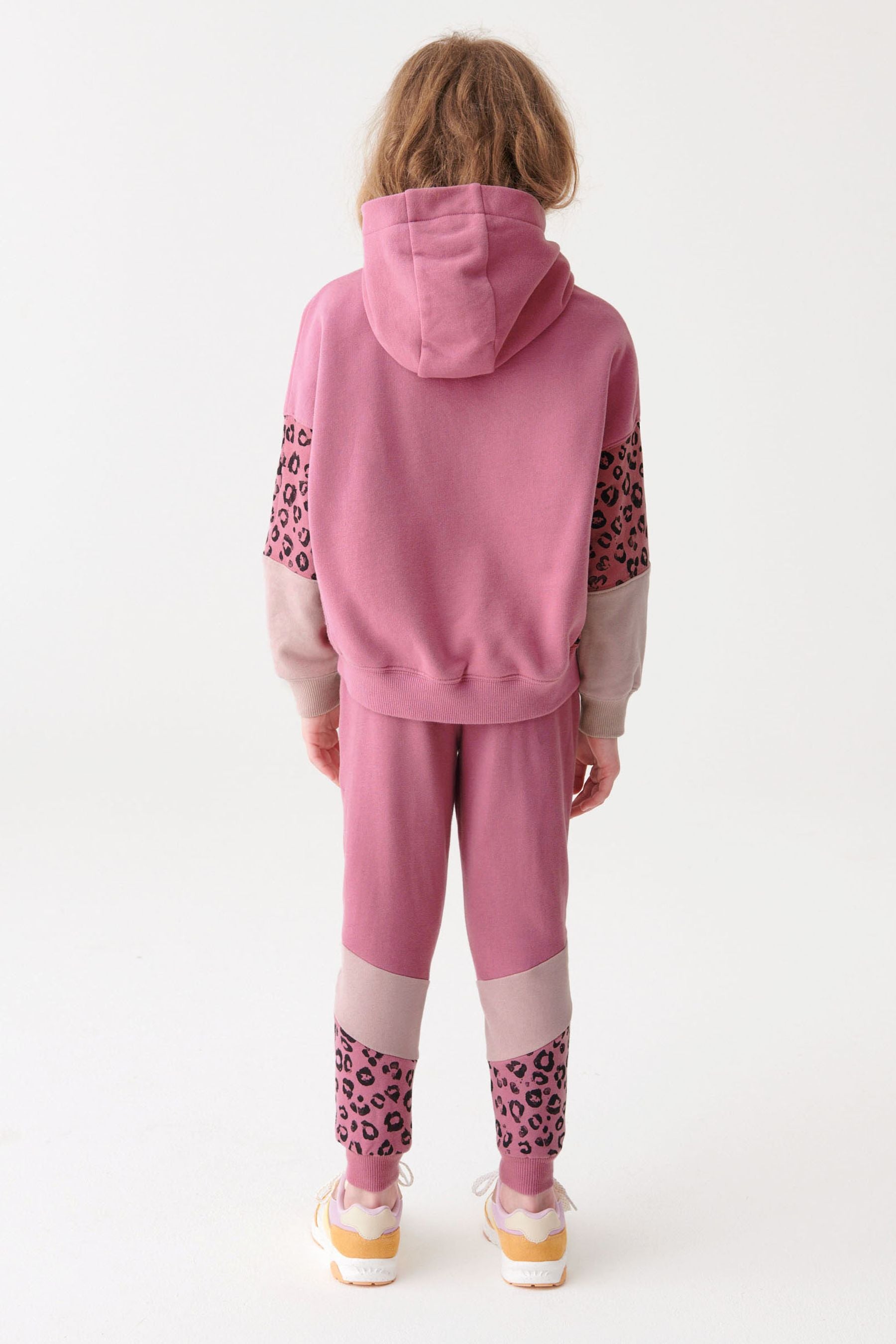 Pink/Animal Hoodie And Joggers Set (3-16yrs)