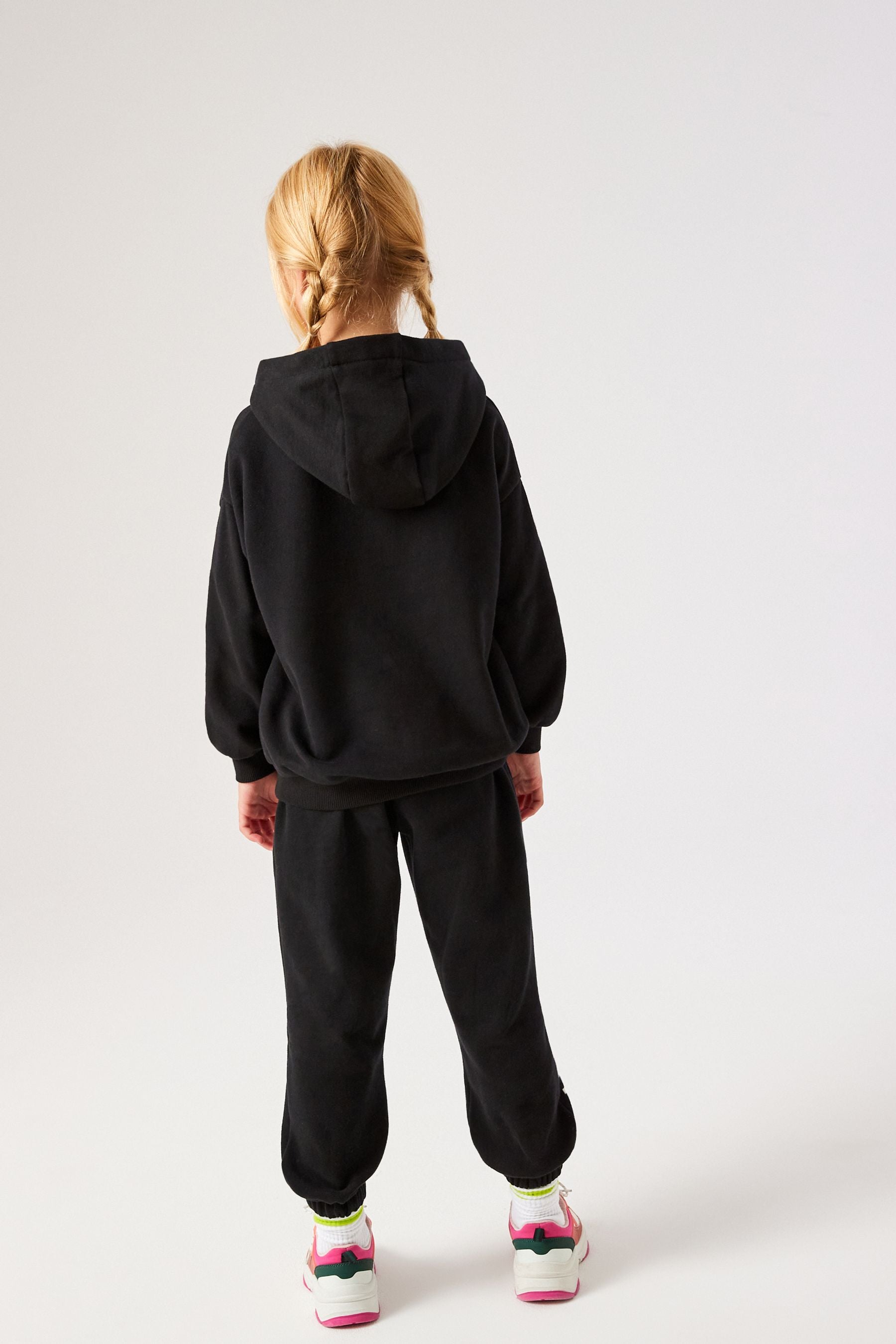 Black Graffiti Hoodie And Joggers Set (3-16yrs)