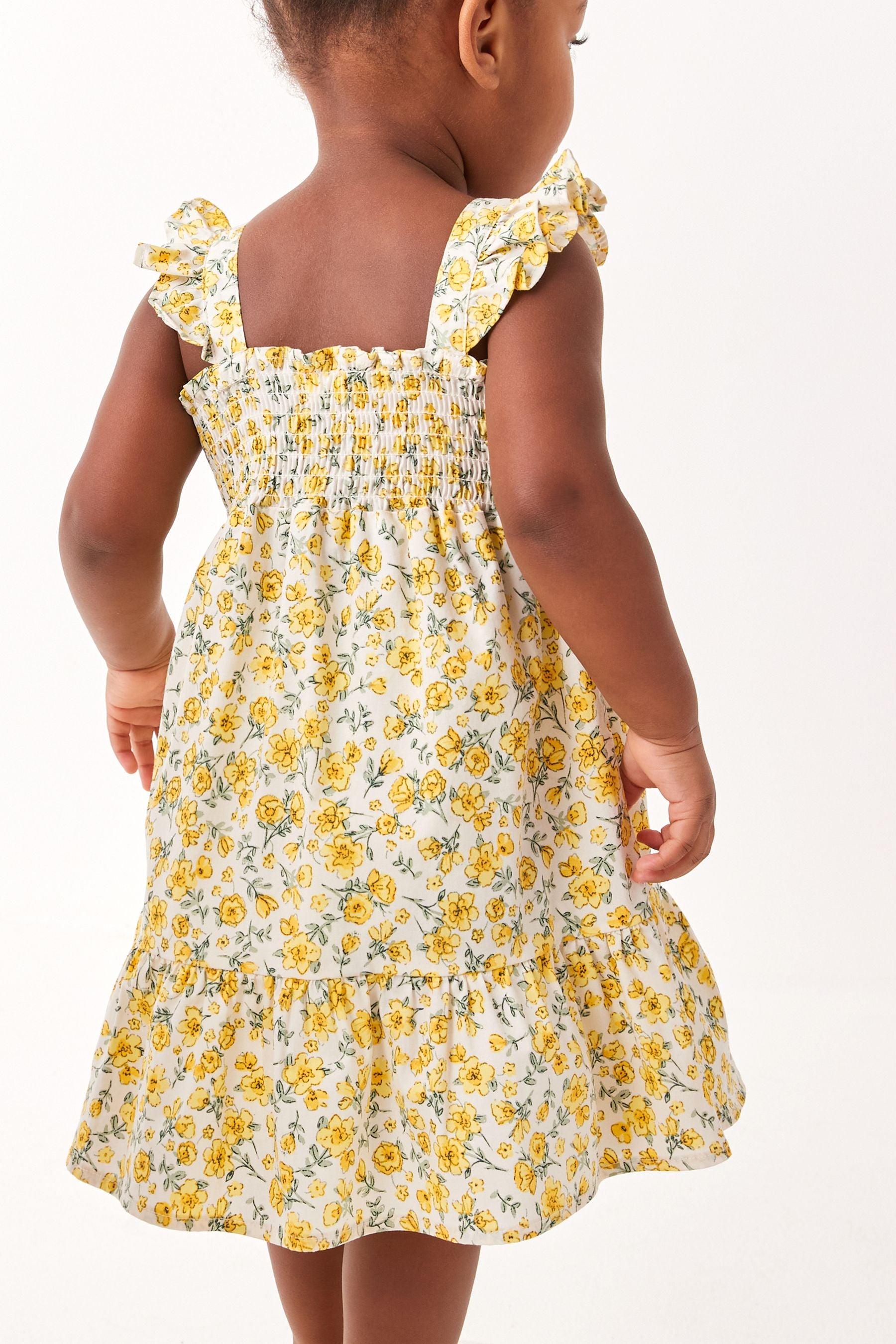 Yellow Floral Sleeveless Dress (3mths-7yrs)