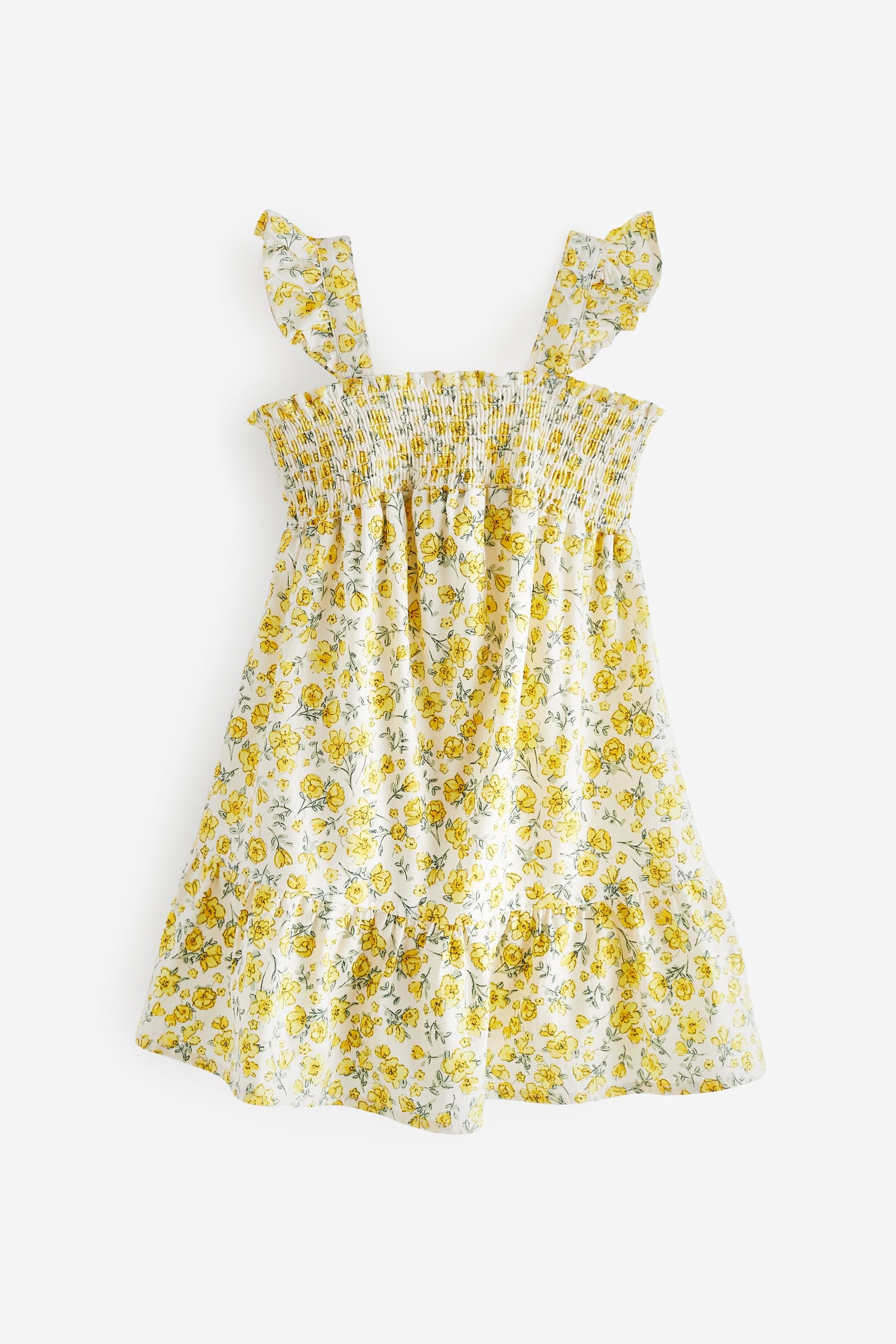 Yellow Floral Sleeveless Dress (3mths-7yrs)