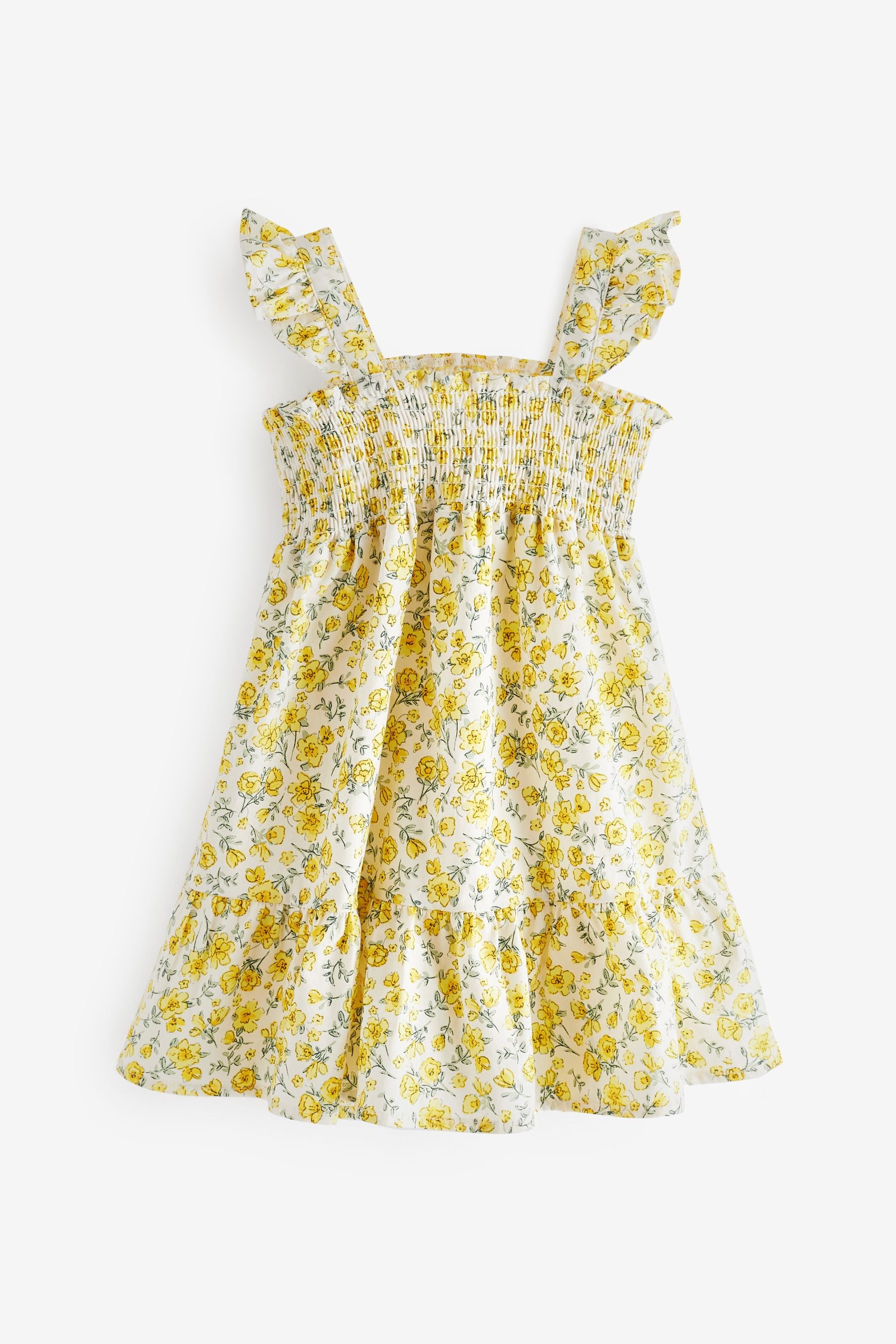 Yellow Floral Sleeveless Dress (3mths-7yrs)