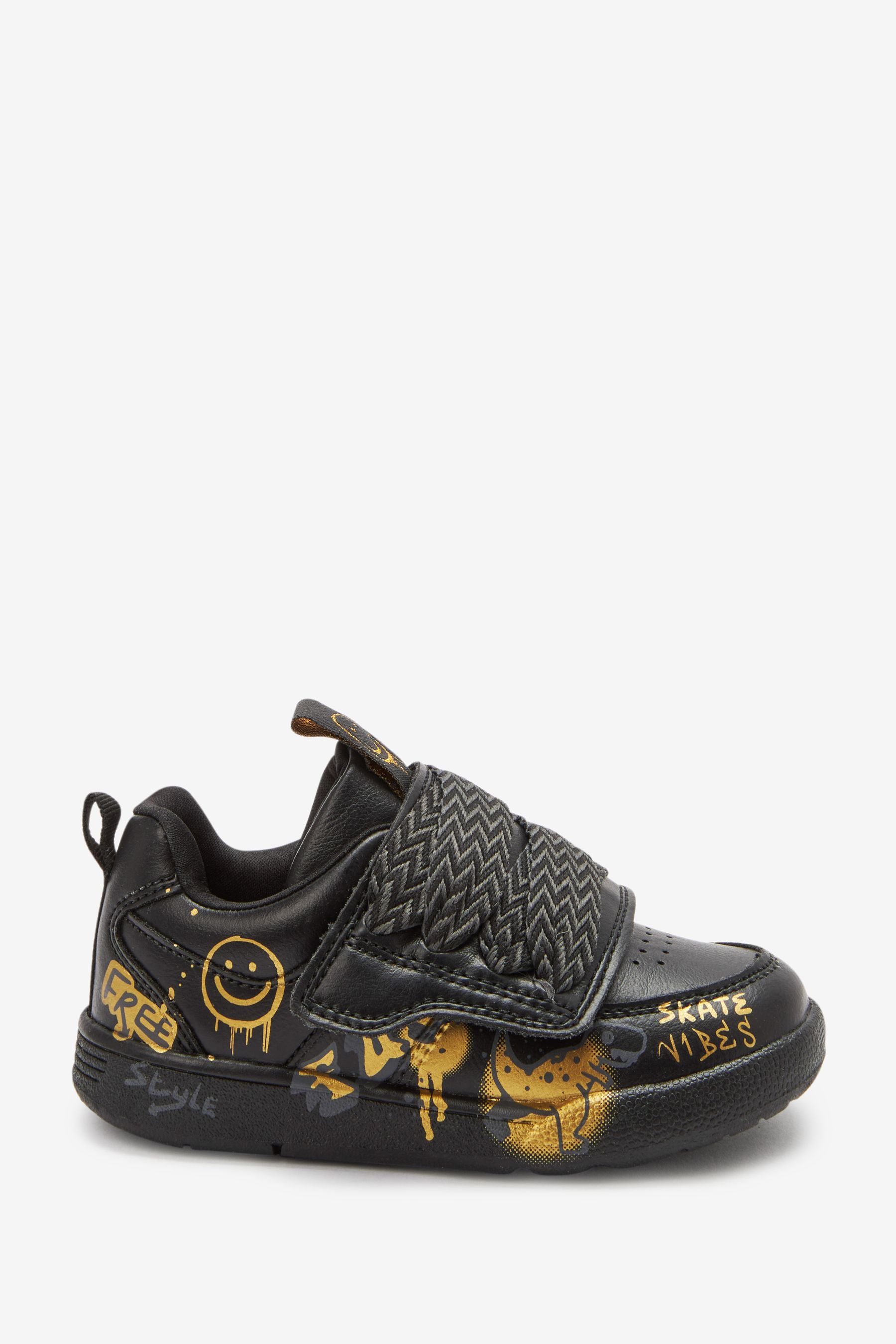 Black/Gold Chunky Skate Trainers